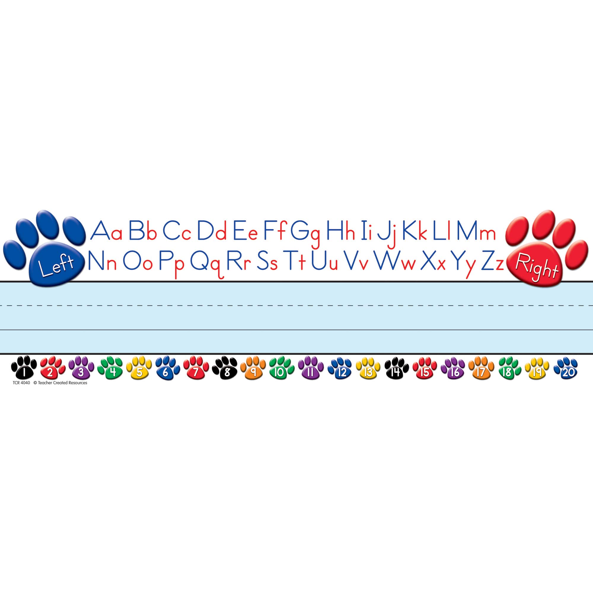 Colorful Paw Prints Alphabet Name Plates