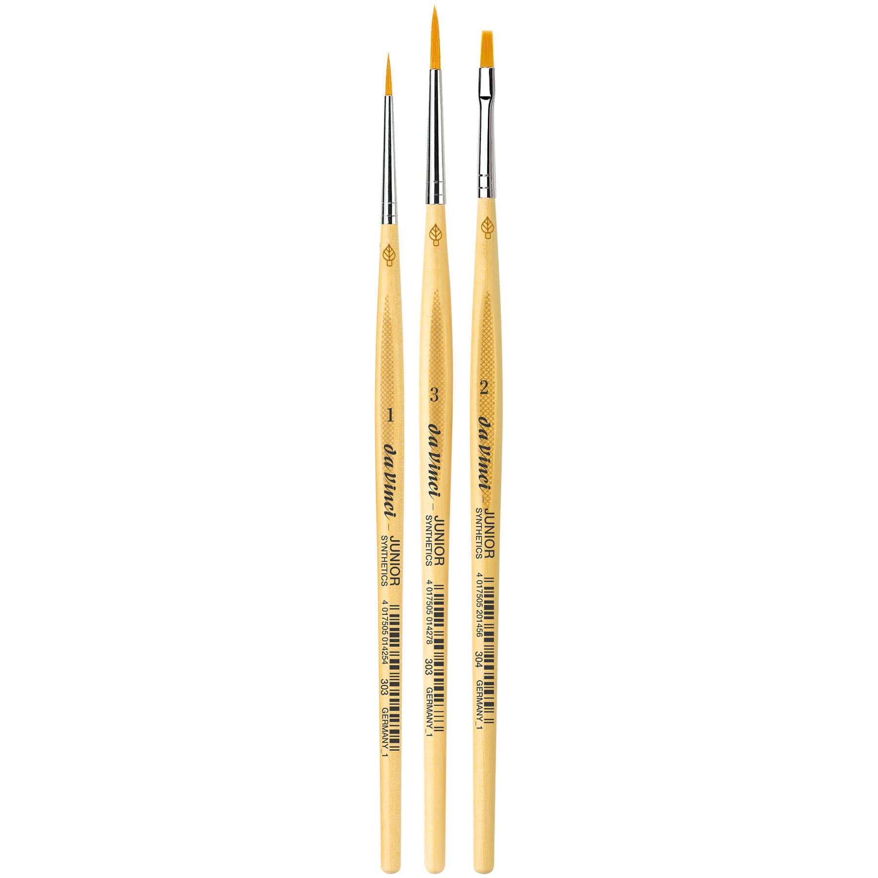 da Vinci JUNIOR Synthetics 3 Piece Flat Brush Set