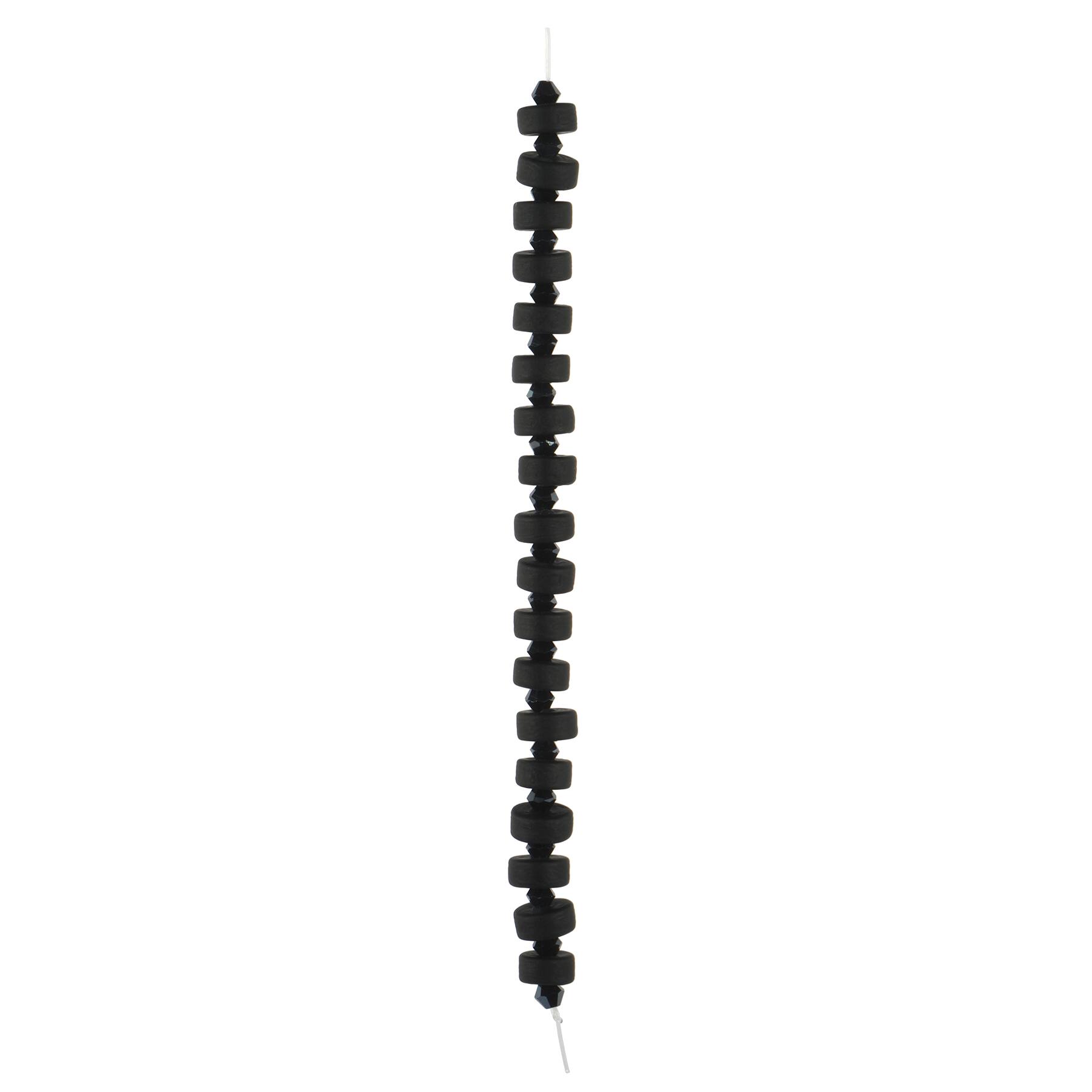 8.5mm Black Lampwork Glass Heishi Beads, 18ct. by Bead Landing™