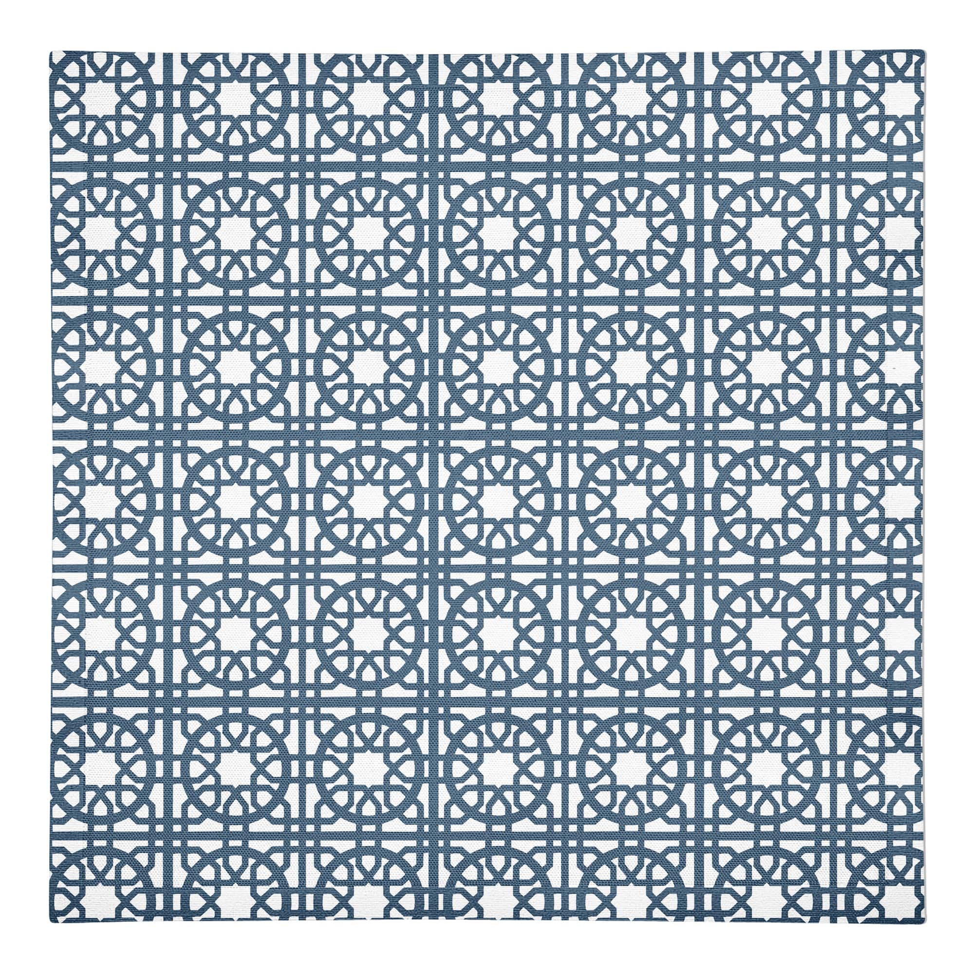 Blue Geo Tile 10" x 10" Cotton Twill Napkin