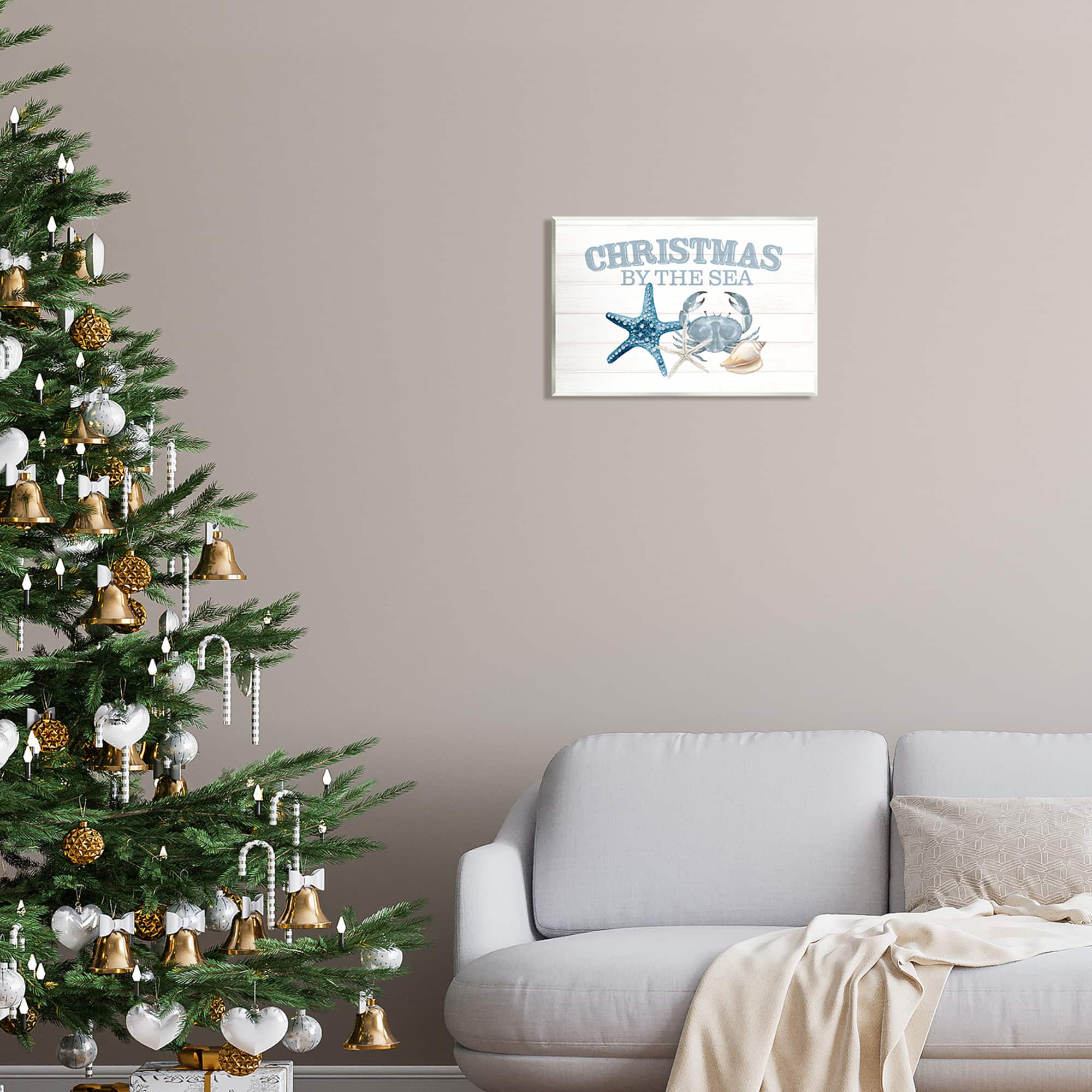 Stupell Industries Christmas By The Sea Nautical Wall Plaque Art