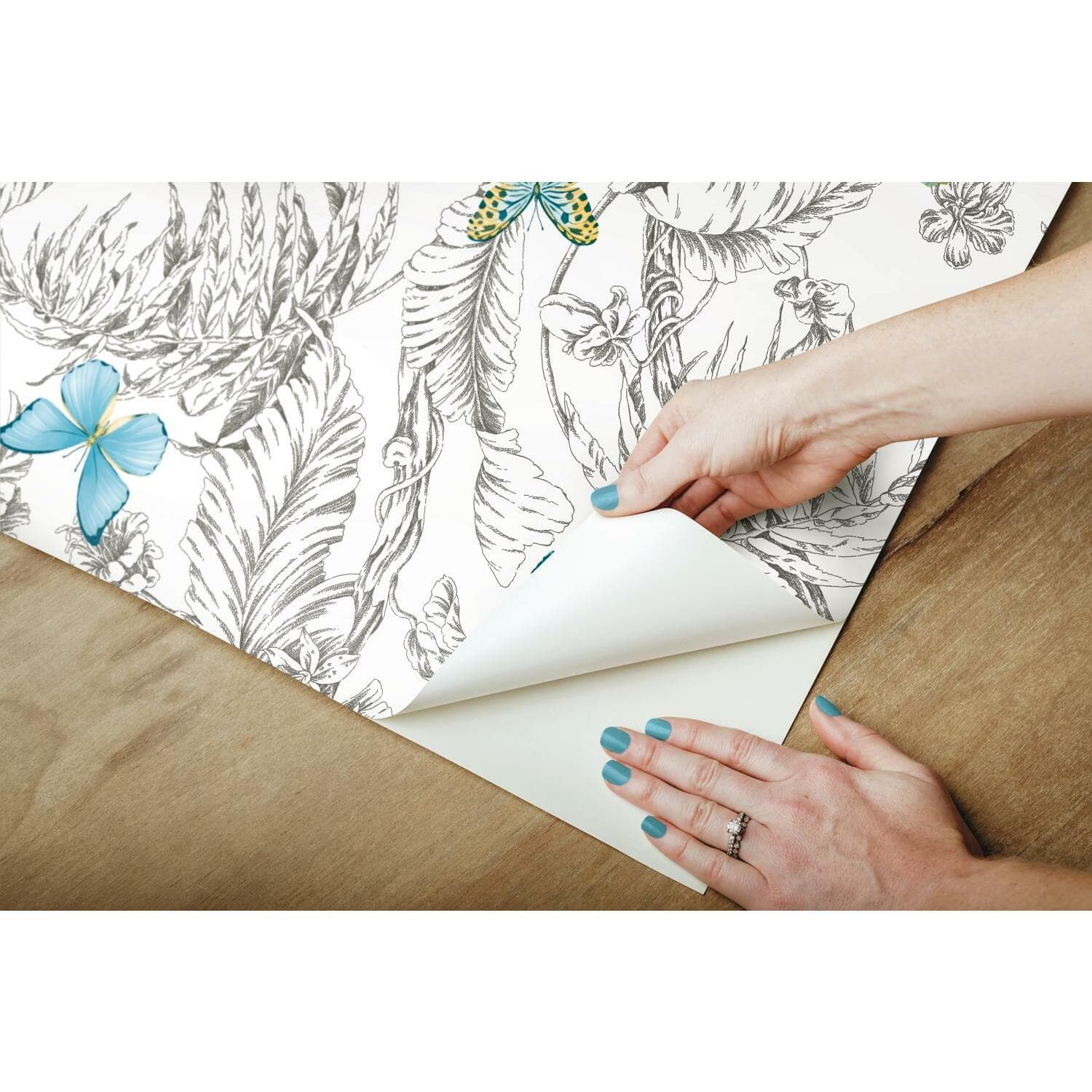 RoomMates Butterfly Sketch Peel & Stick Wallpaper