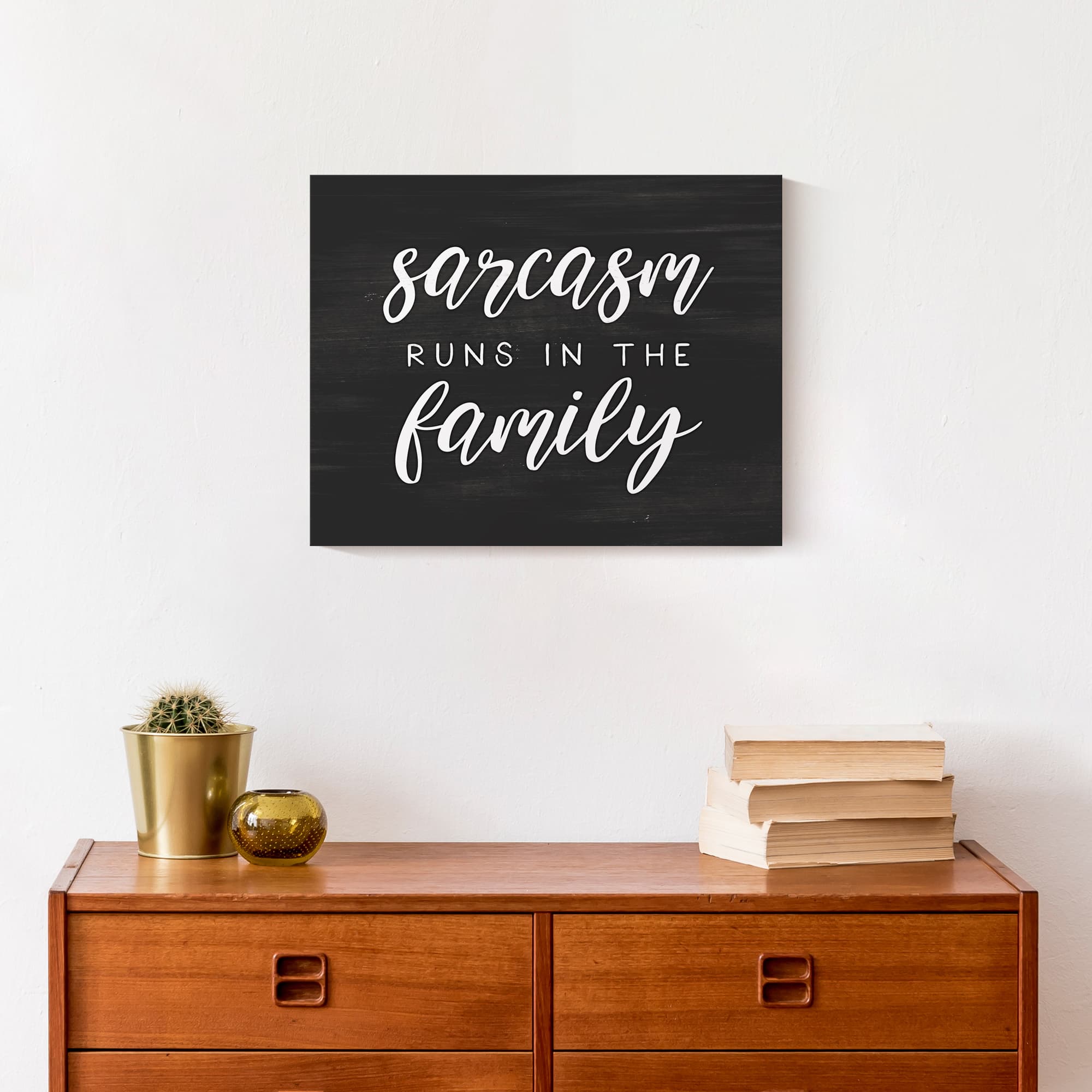 Sarcasm Runs In The Family 14" x 11" Canvas Wall Art