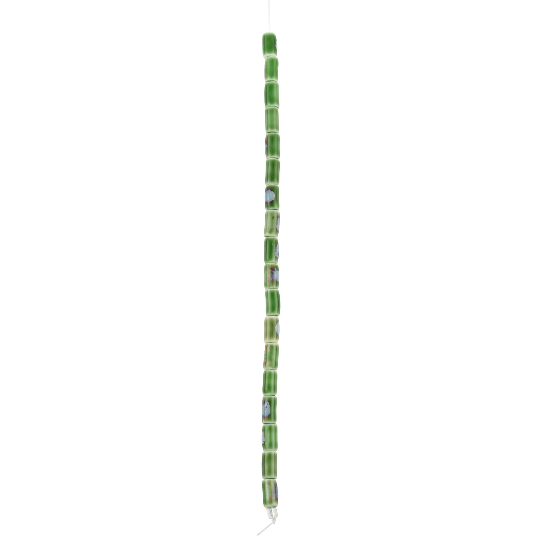 Green Ceramic Tube Beads, 9.8mm by Bead Landing™