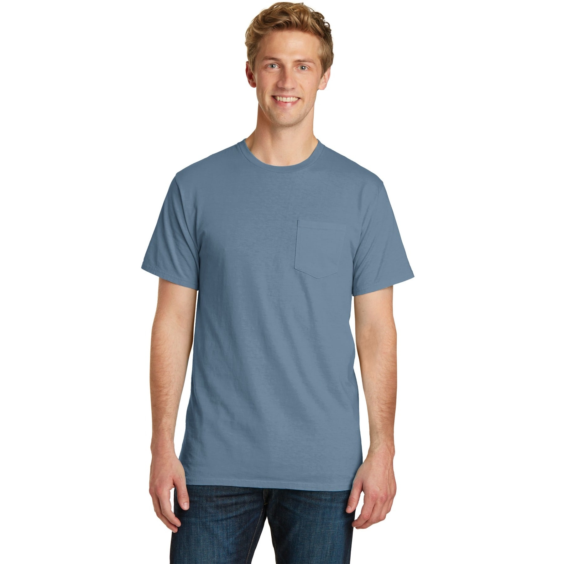 Port & Company® Beach Wash® Garment-Dyed Adult Pocket T-Shirt