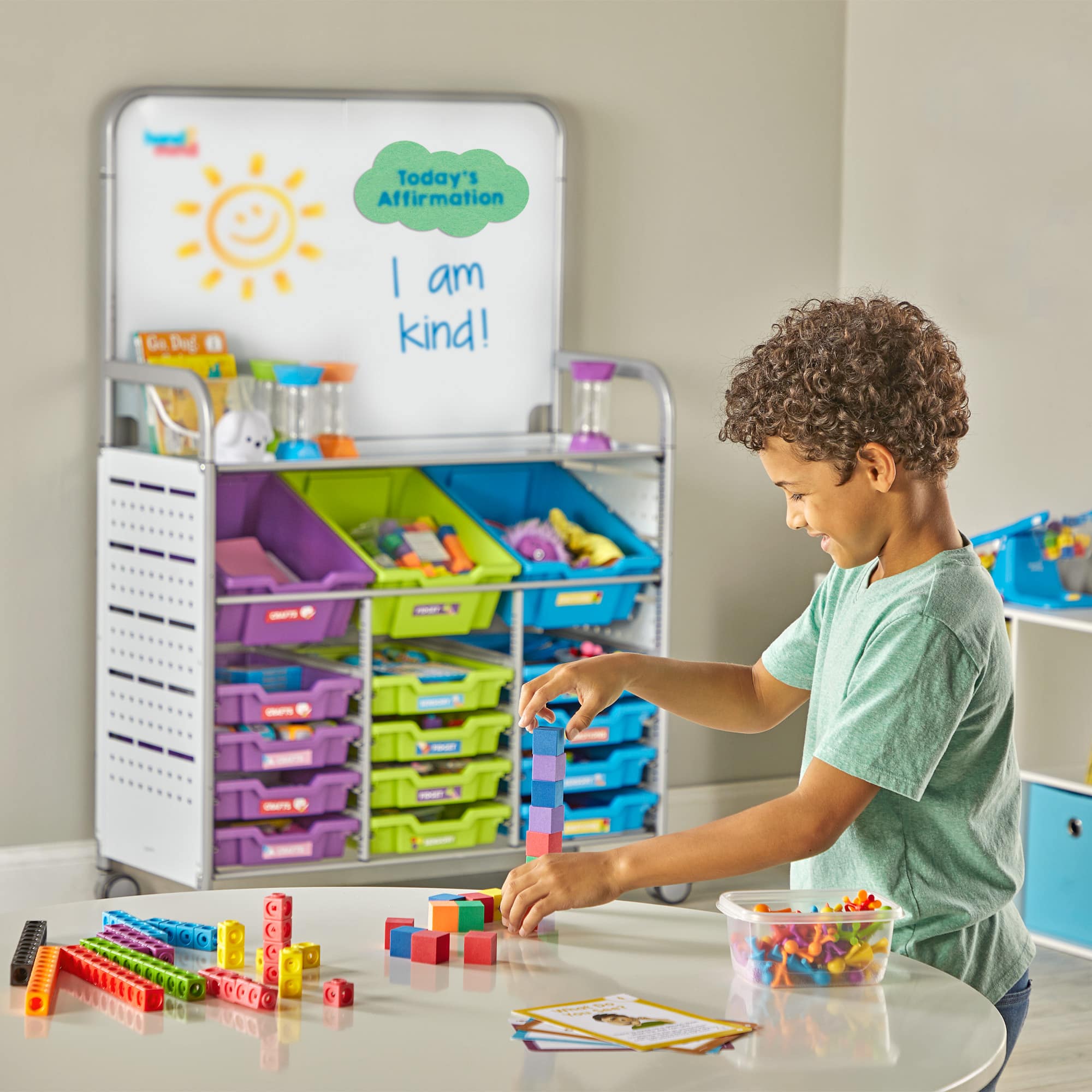 hand2mind 15-Drawer Social-Emotional Development School Resource Station