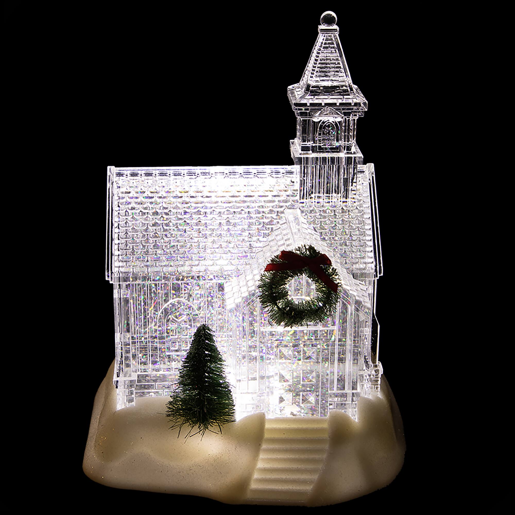 9" LED Icy Crystal Glitter Snow Globe Christmas House