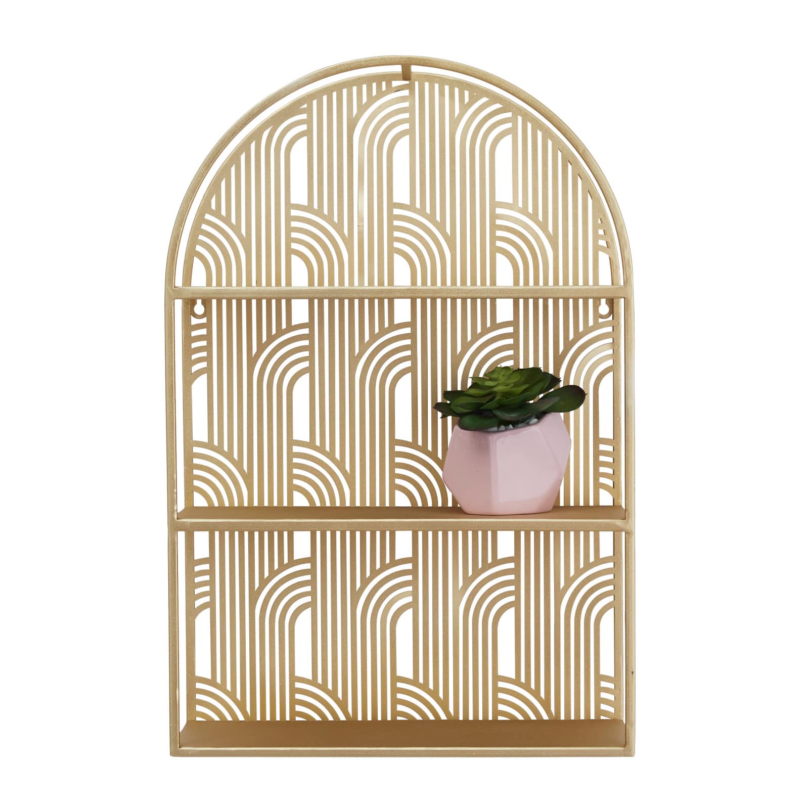 Gold Glam Wall Shelf, 16" x 6" x 24"
