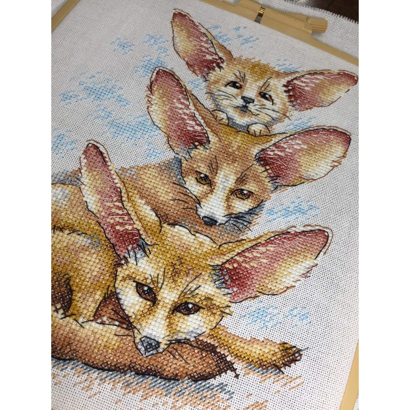 MP Studia Fennec Fox Family Cross Stitch Kit