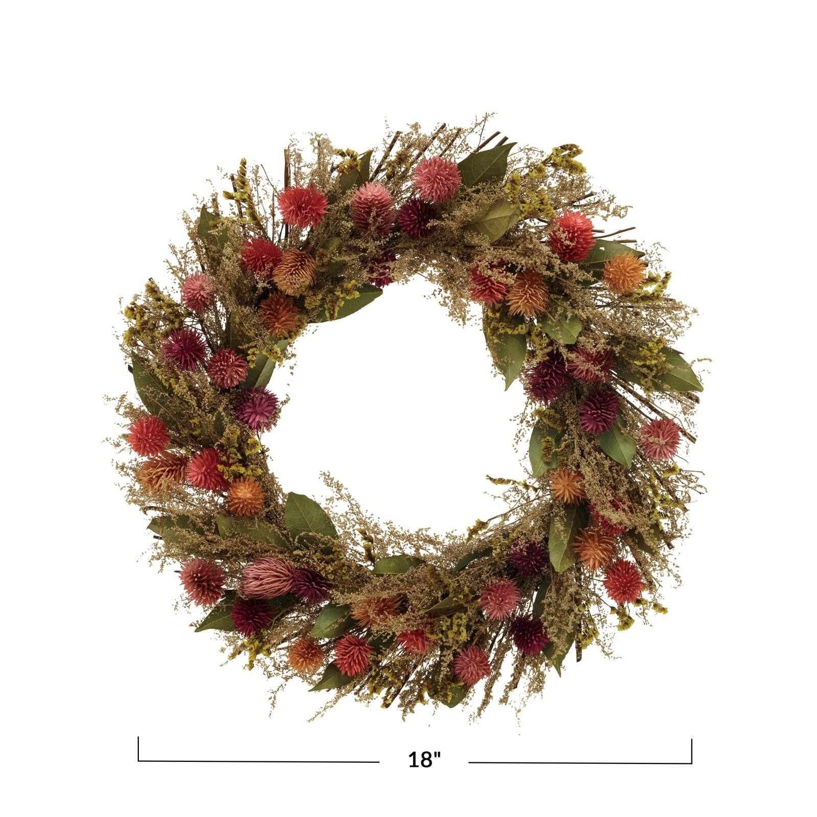 Hello Honey® 18" Round Dried Natural Botanicals Wreath