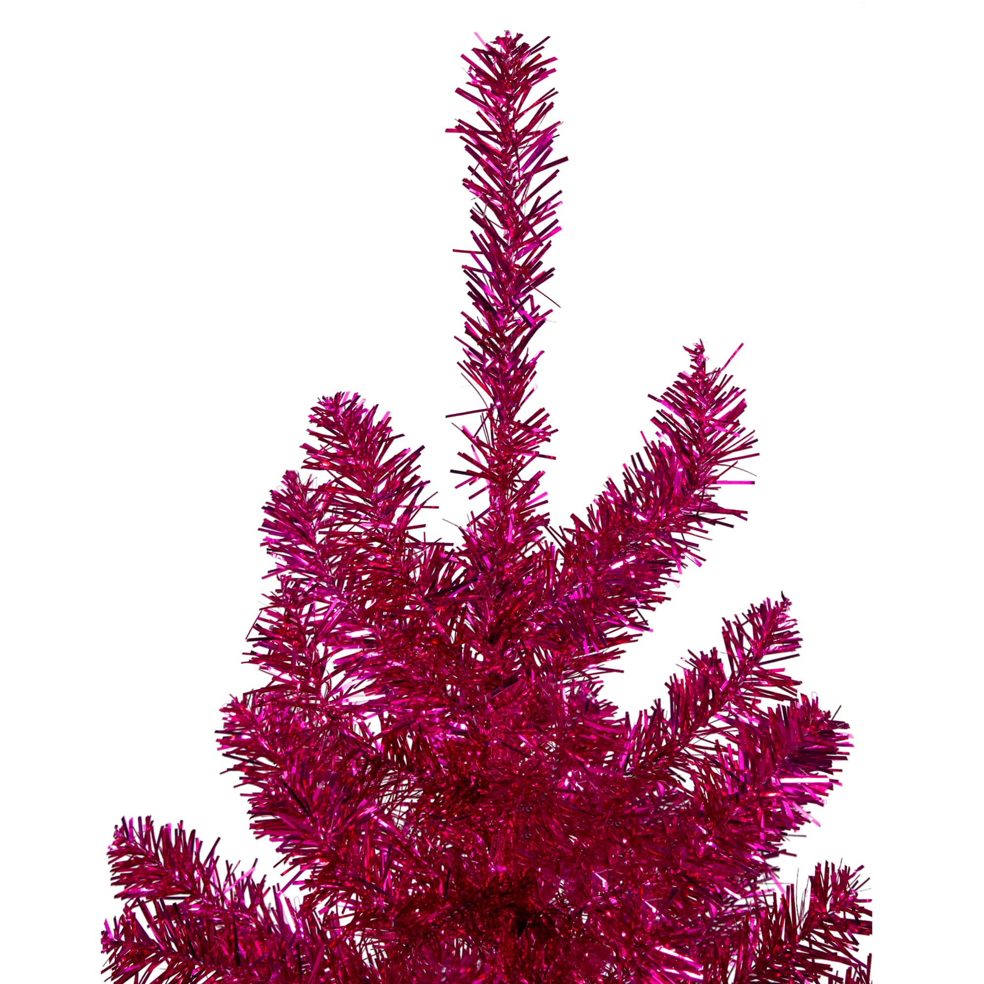 9ft. Unlit Metallic Pink Tinsel Artificial Christmas Tree