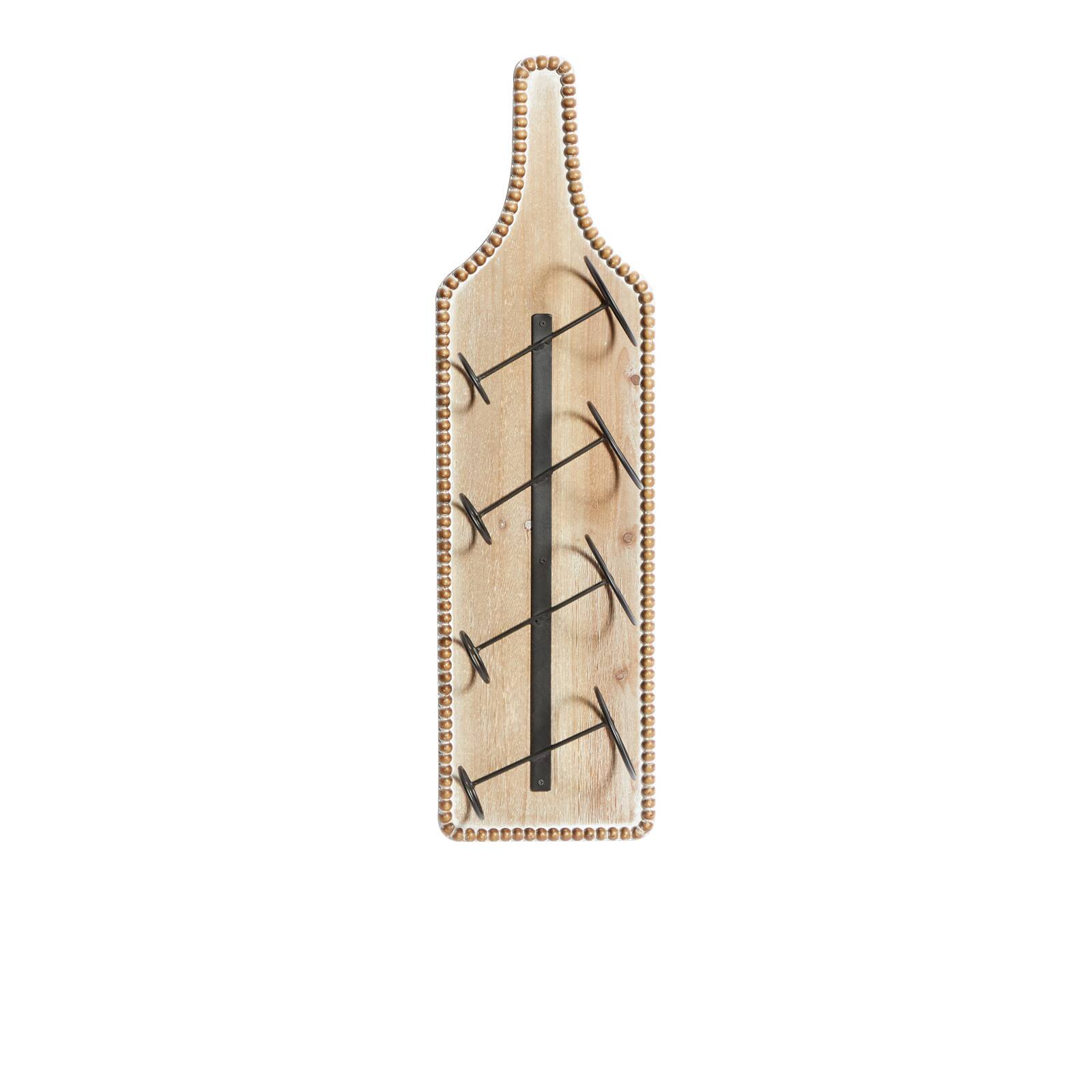 32" Brown Wood Farmhouse Wine Holder
