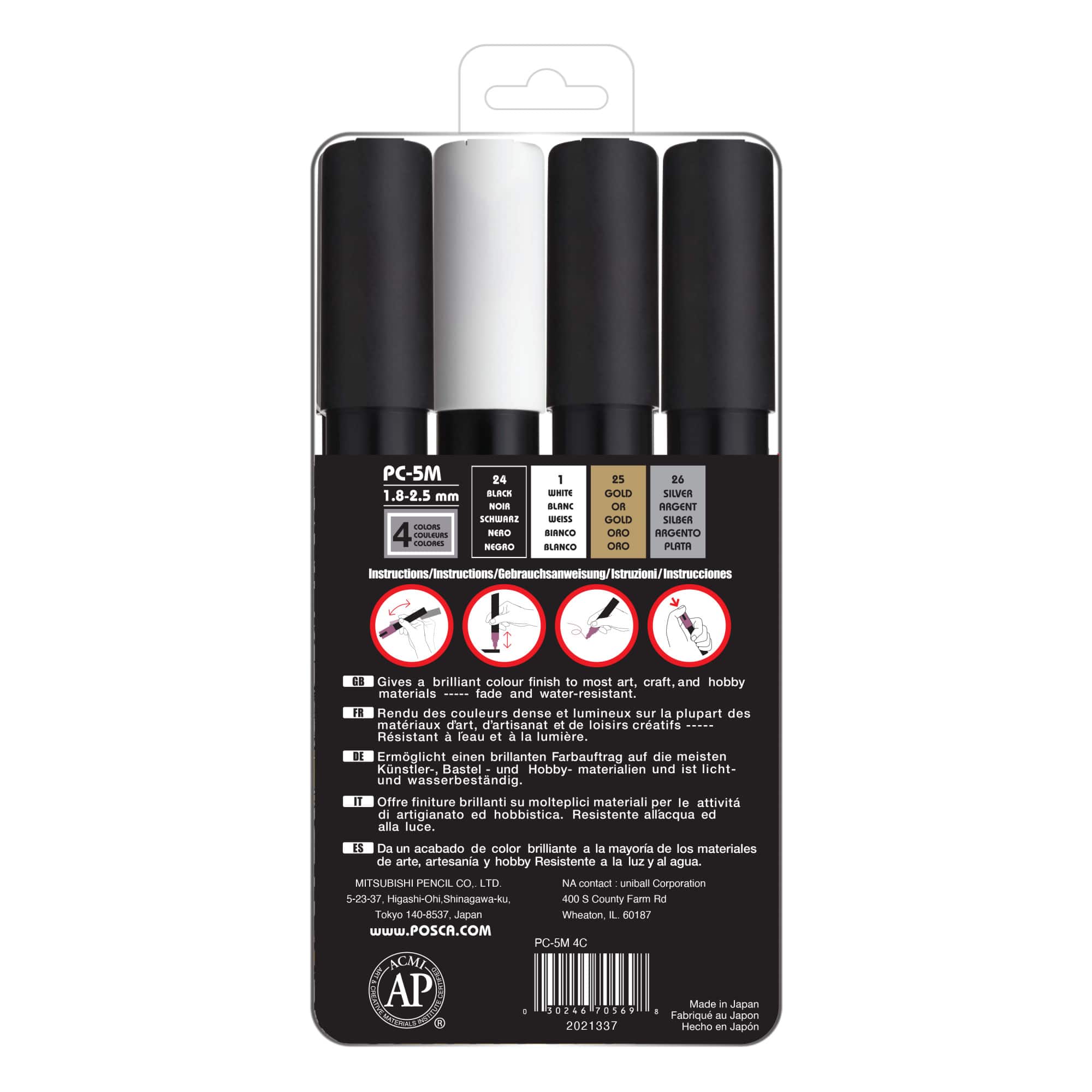 POSCA® PC-5M Medium Metallic Paint Markers