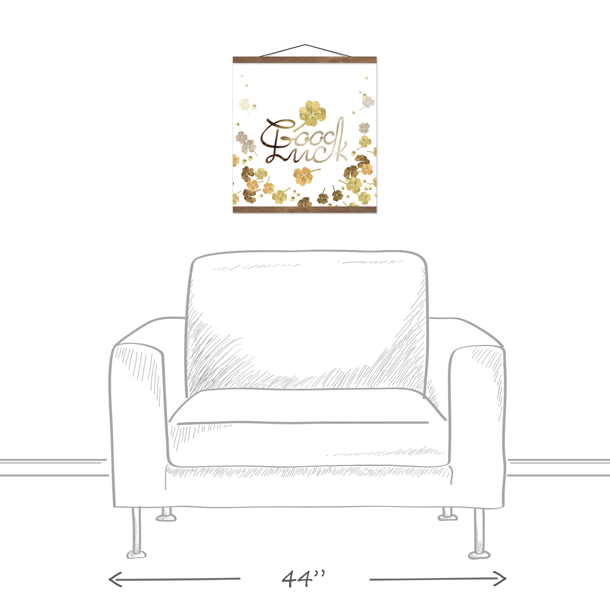 Good Luck Clover 16" x 16" Teak Hanging Canvas