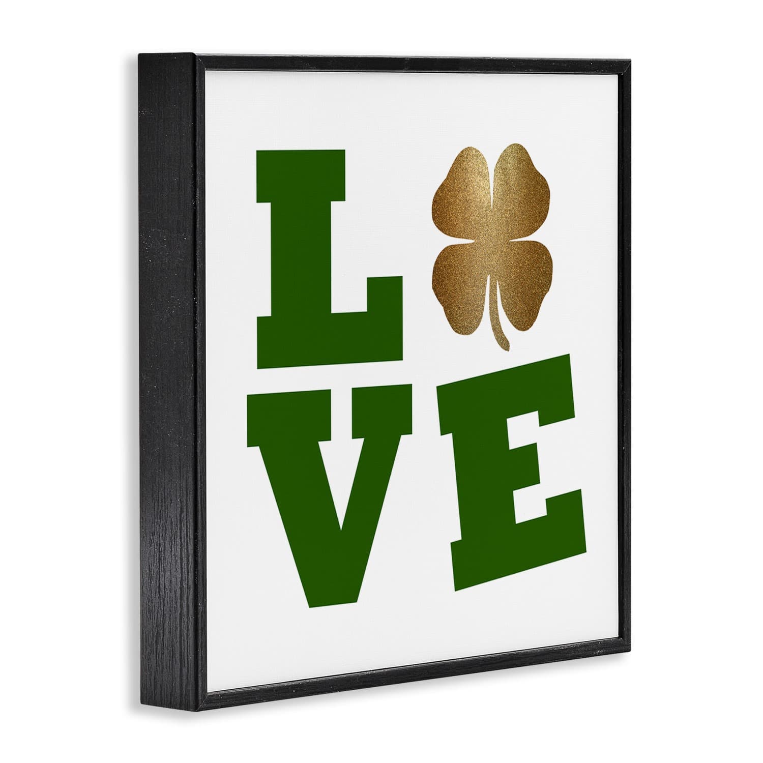 Stupell Industries St Patrick's Day Clover Love Framed Giclee Art