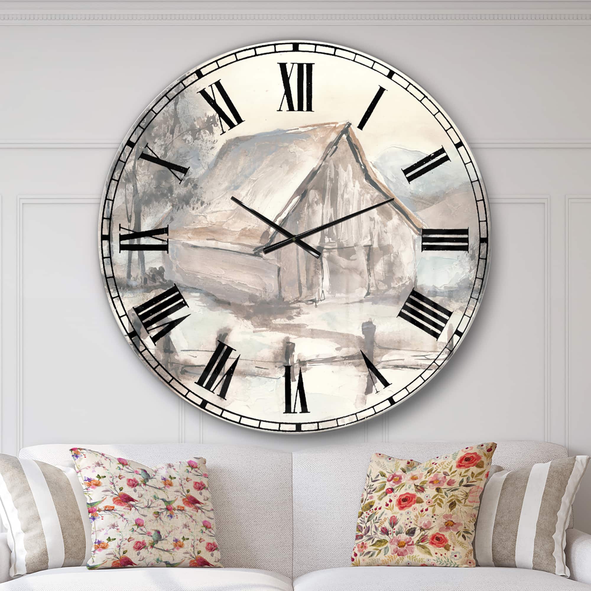 Designart 'Farmhouse Barn Grey Vii Farmhouse Wall Clock