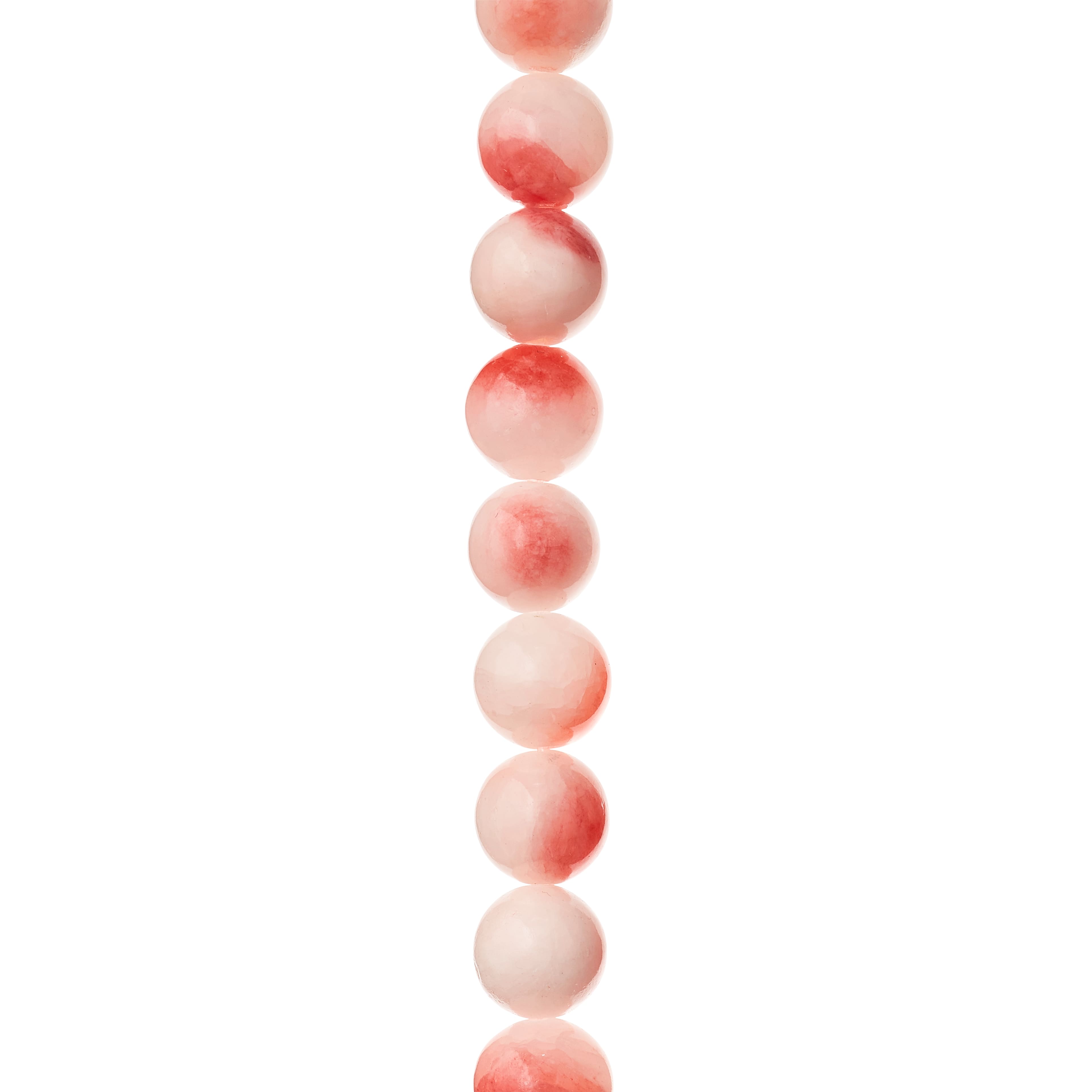 12 Pack:  Light Pink Round Stone Beads, 10mm by Bead Landing™