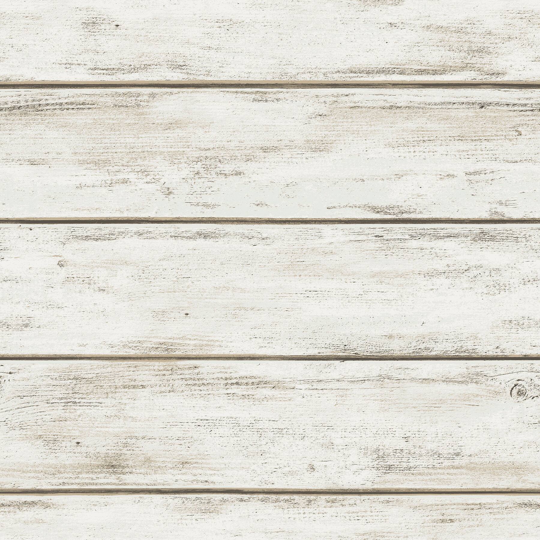 InHome White Washed Plank Peel & Stick Wallpaper