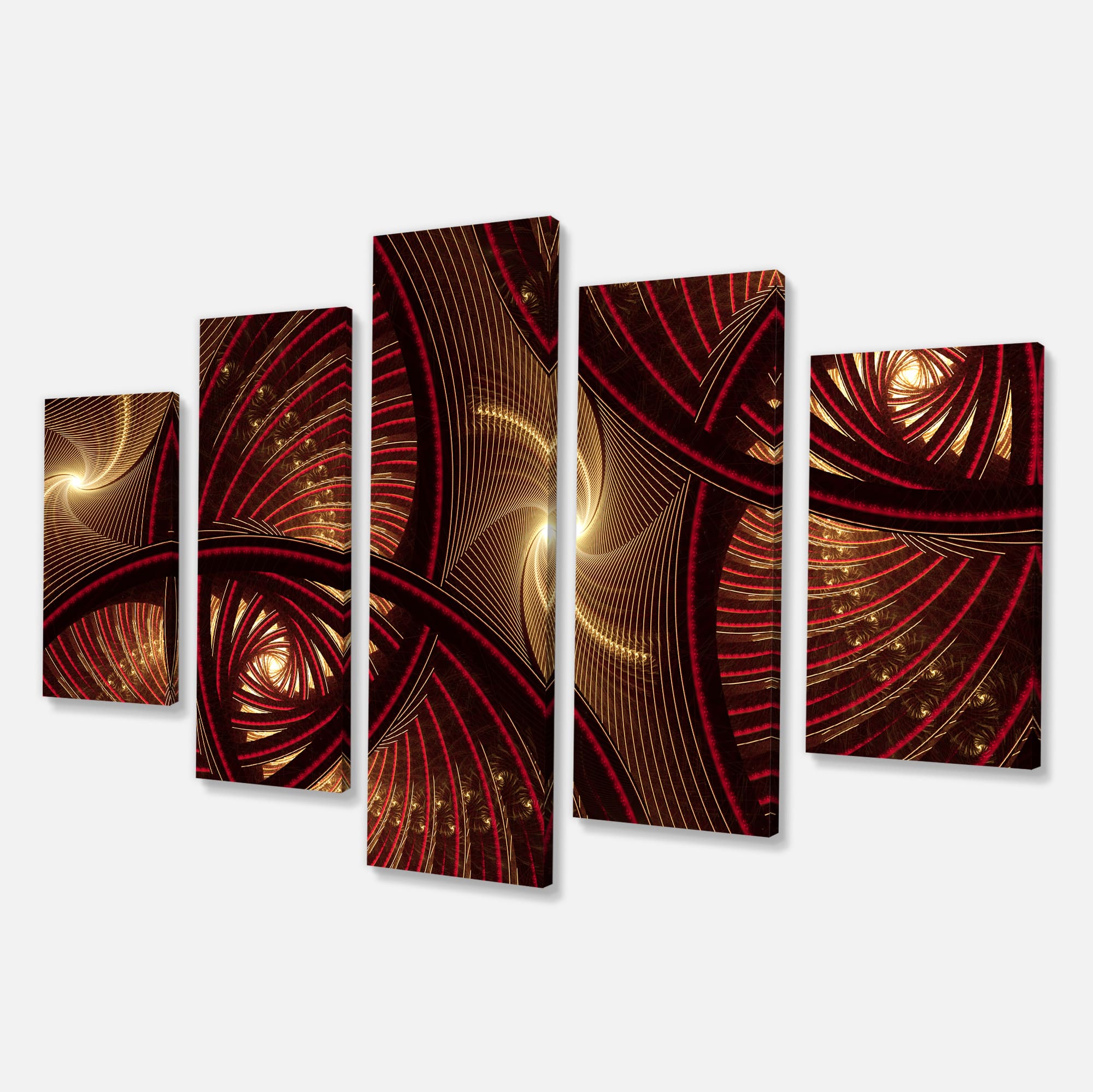Designart - Brown Symmetrical Fractal Pattern