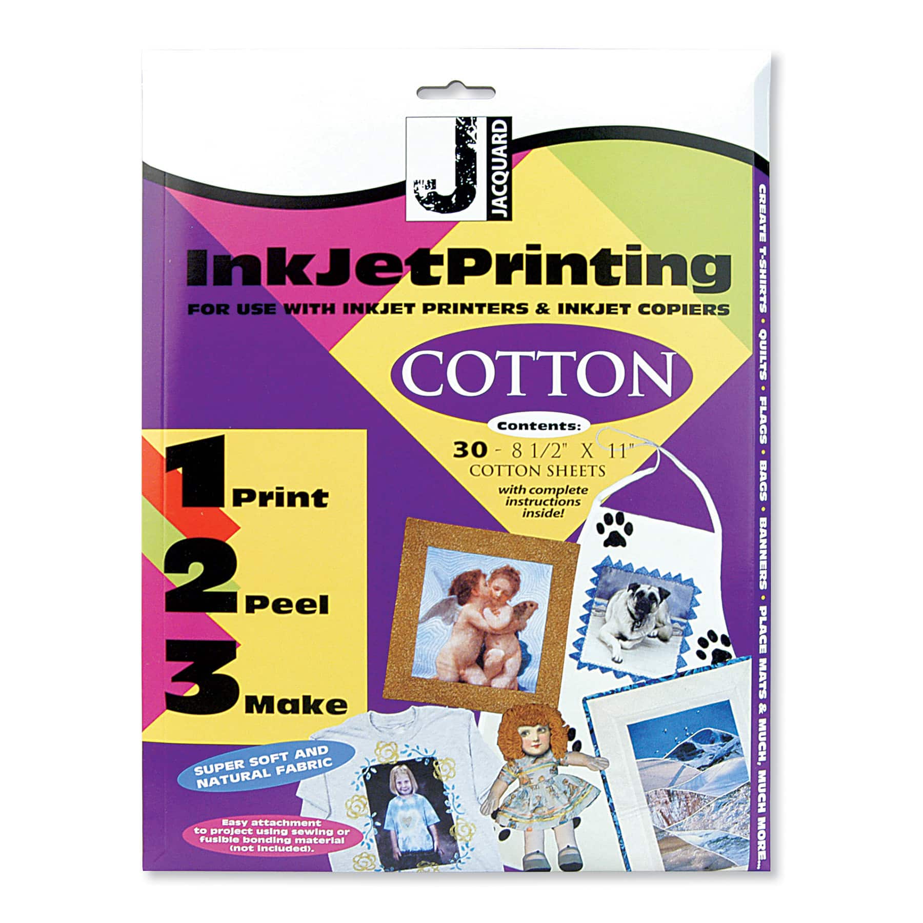 Jacquard 11" x 8.5" Cotton Inkjet Printable Fabric Sheets, 30ct.