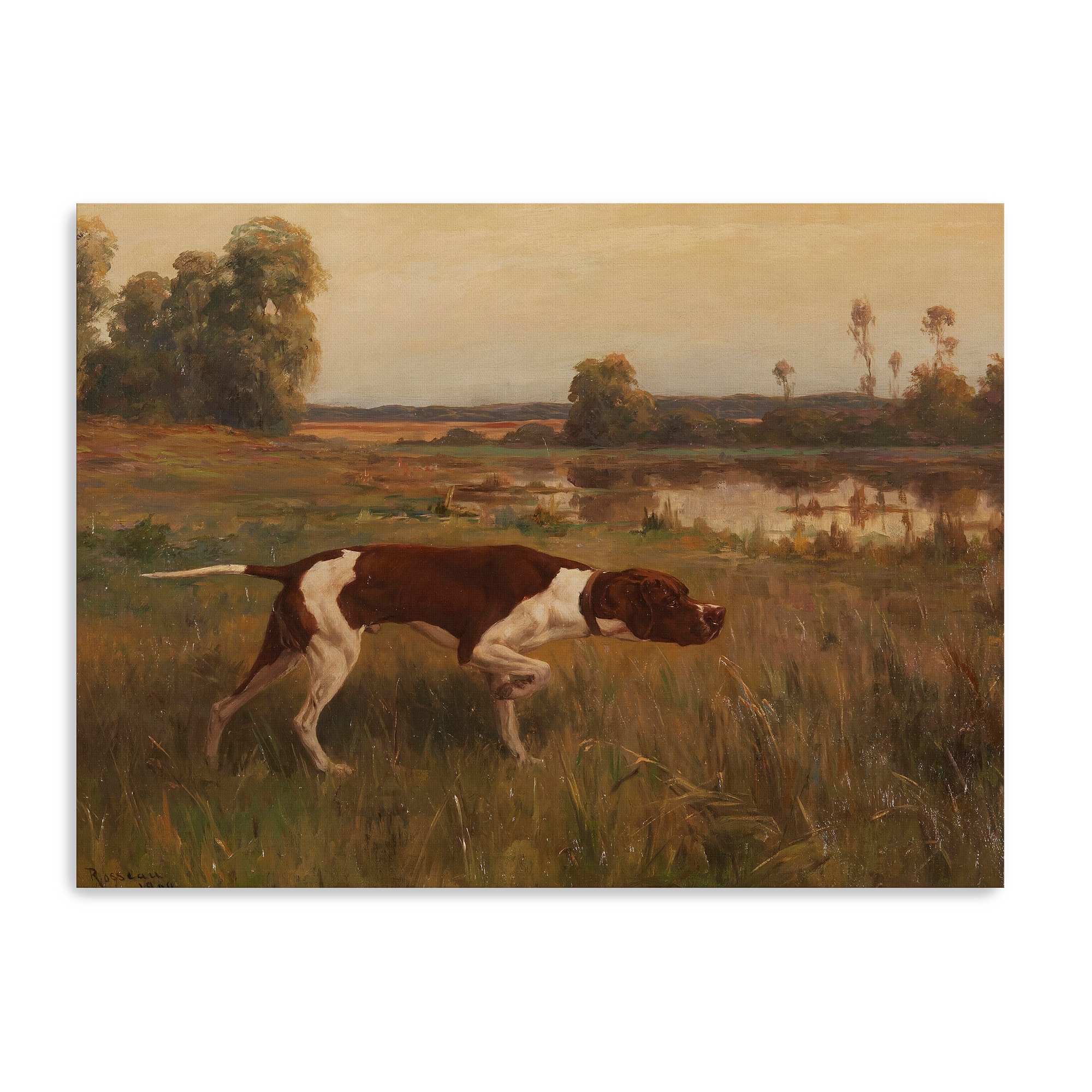 Lumaprints Pointer in a Landscape (1909) Canvas Giclée Art