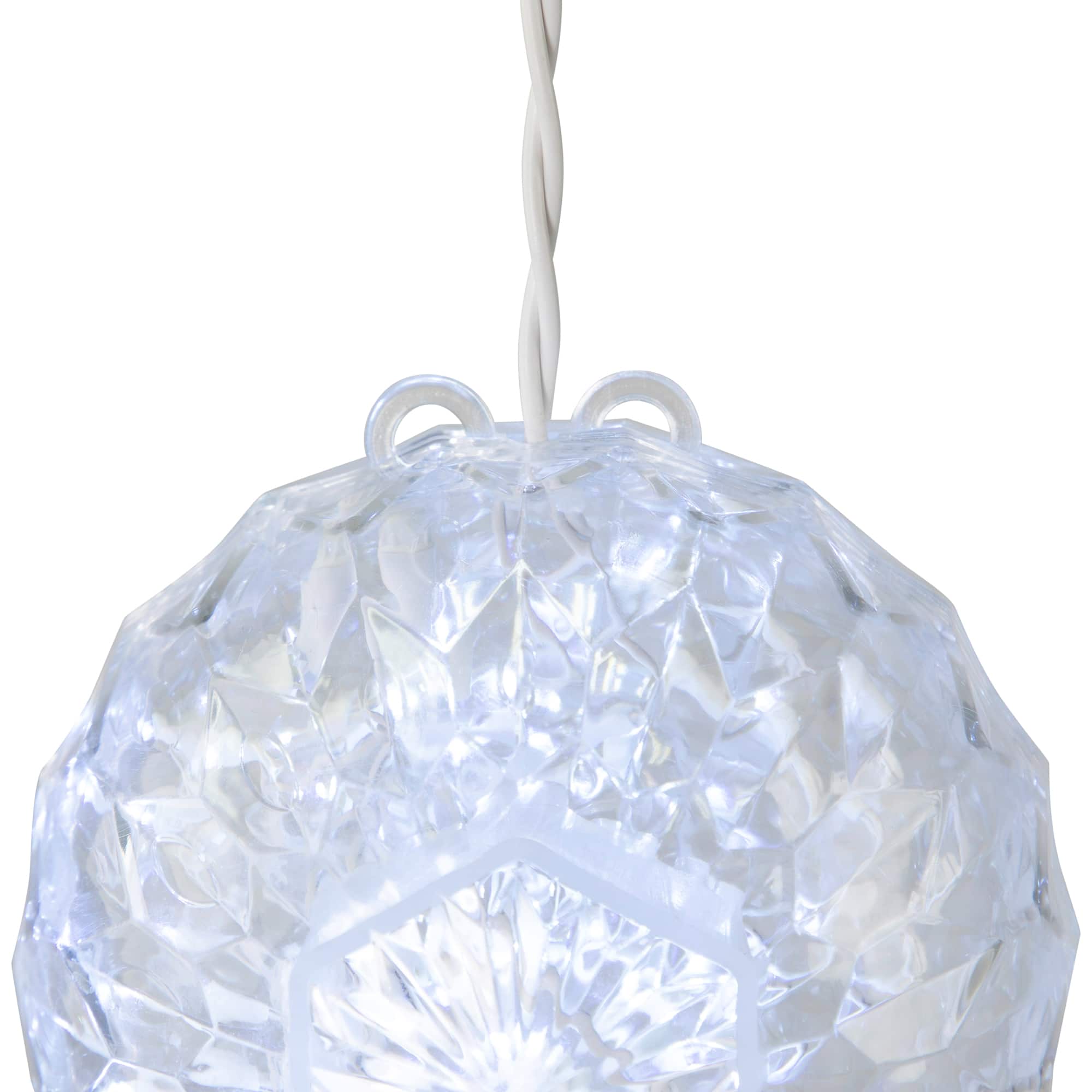 6" Clear LED Hanging Crystal Sphere Ball Outdoor Decoration