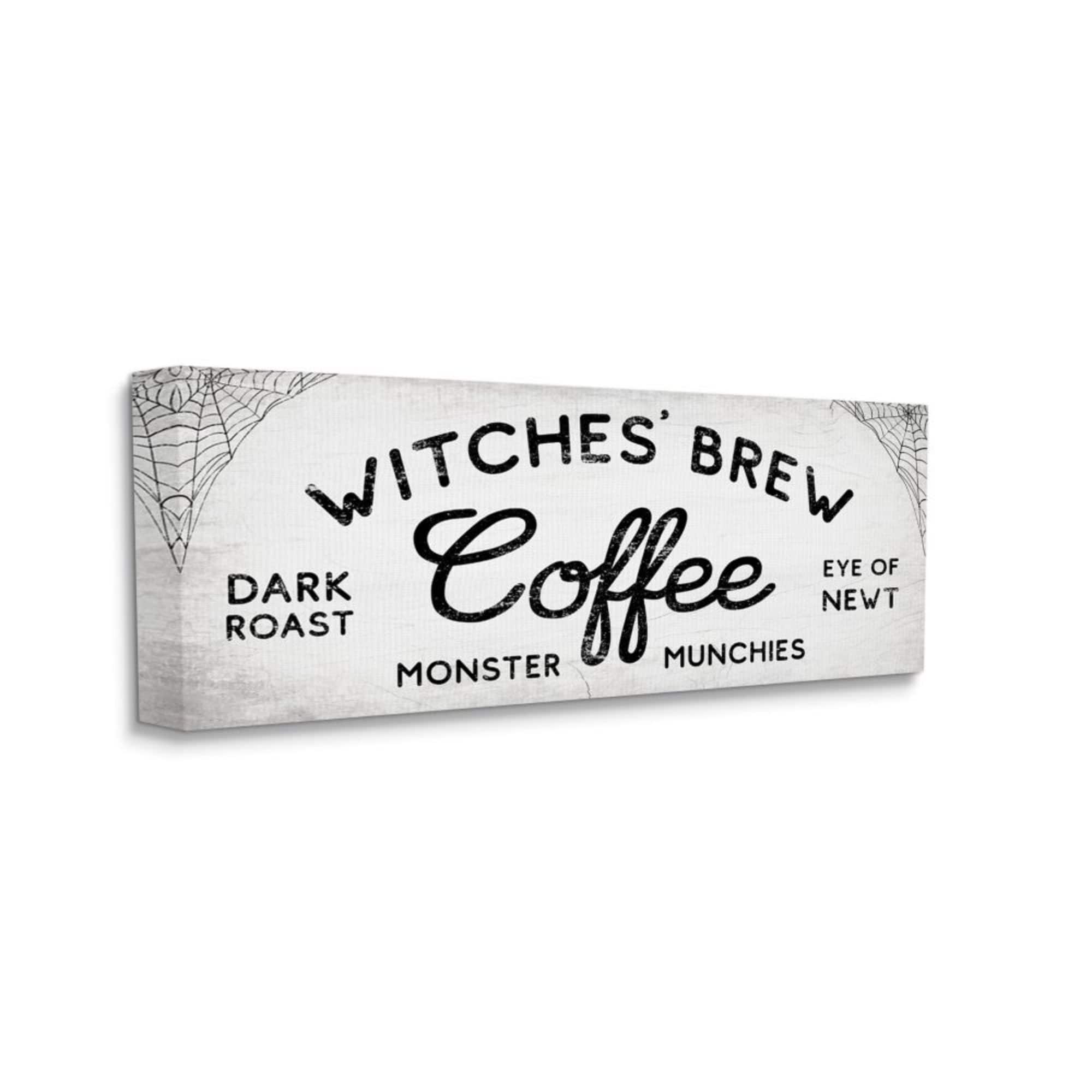 Stupell Industries Witches' Brew Coffee Charming Halloween Design Canvas Wall Art