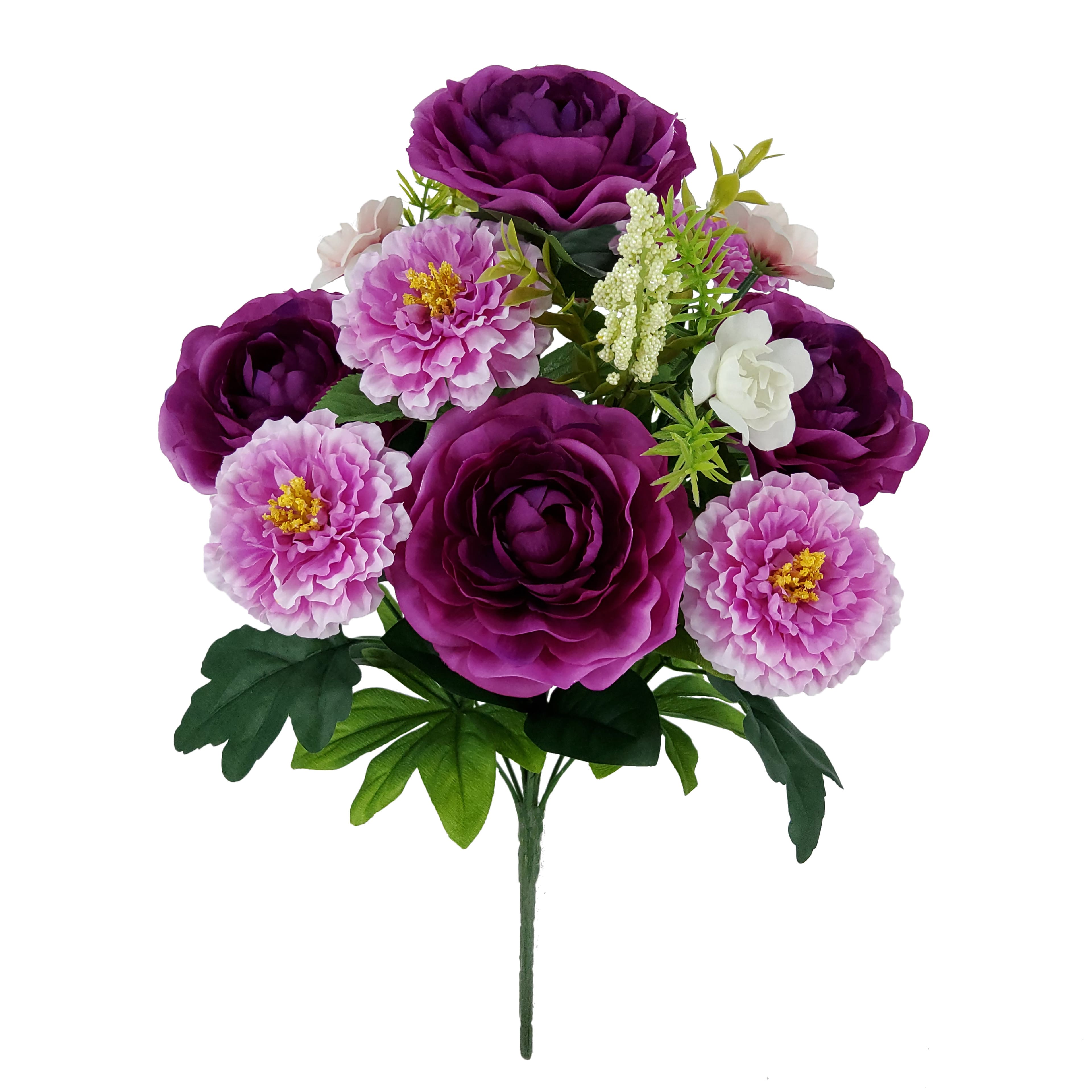 19.5" Ranunculus & Scabiosa Bush by Ashland