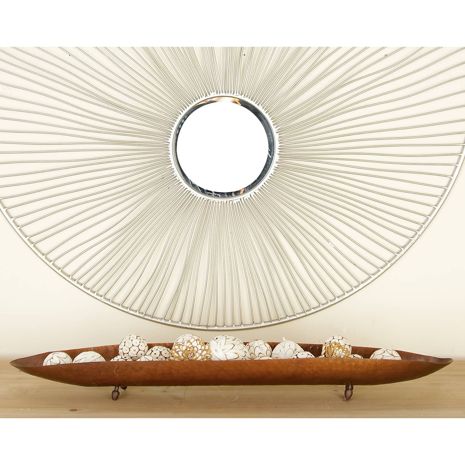 Brown Metal Traditional Tray Set