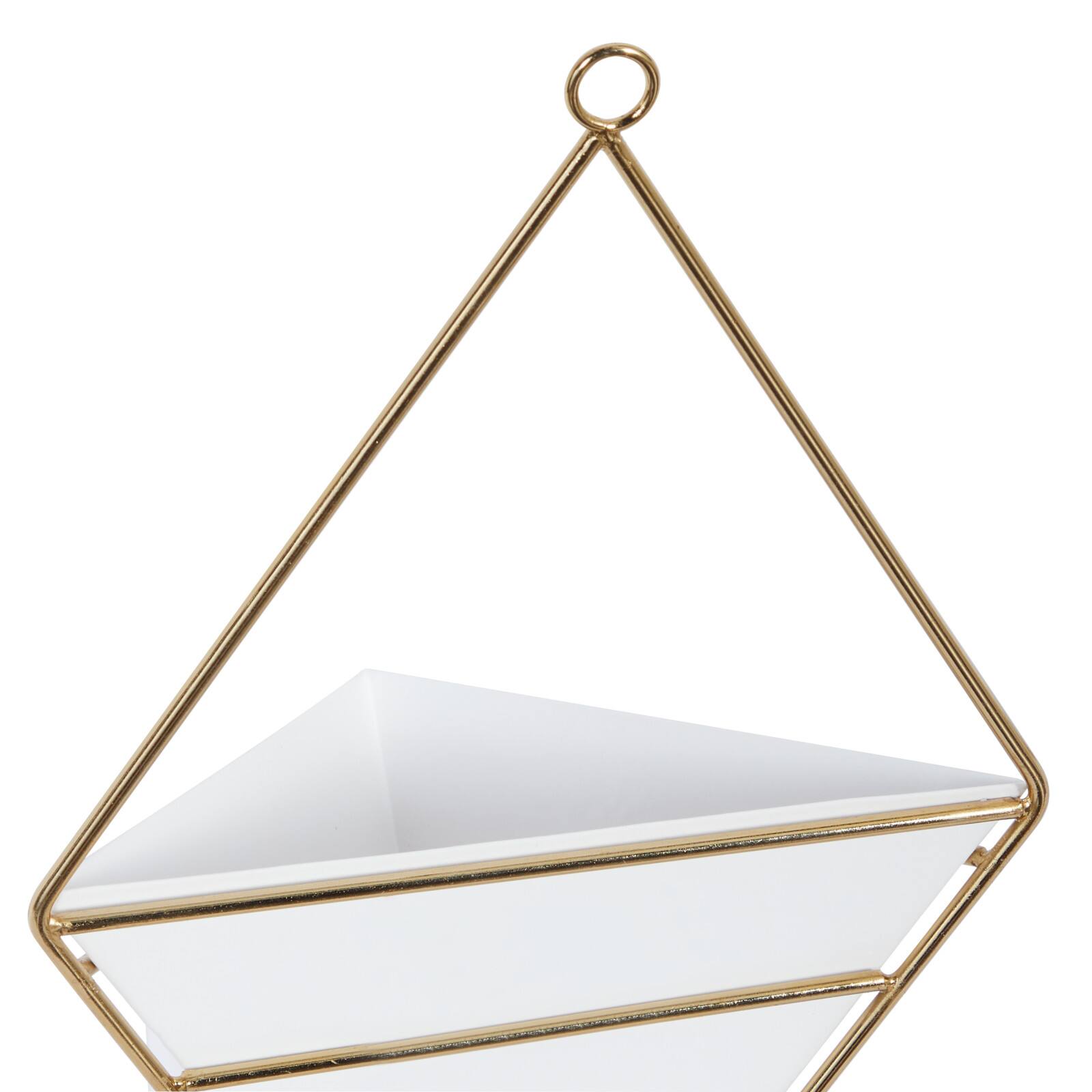 CosmoLiving by Cosmopolitan Set of 2 White Metal Contemporary Planter, 7" x 9"