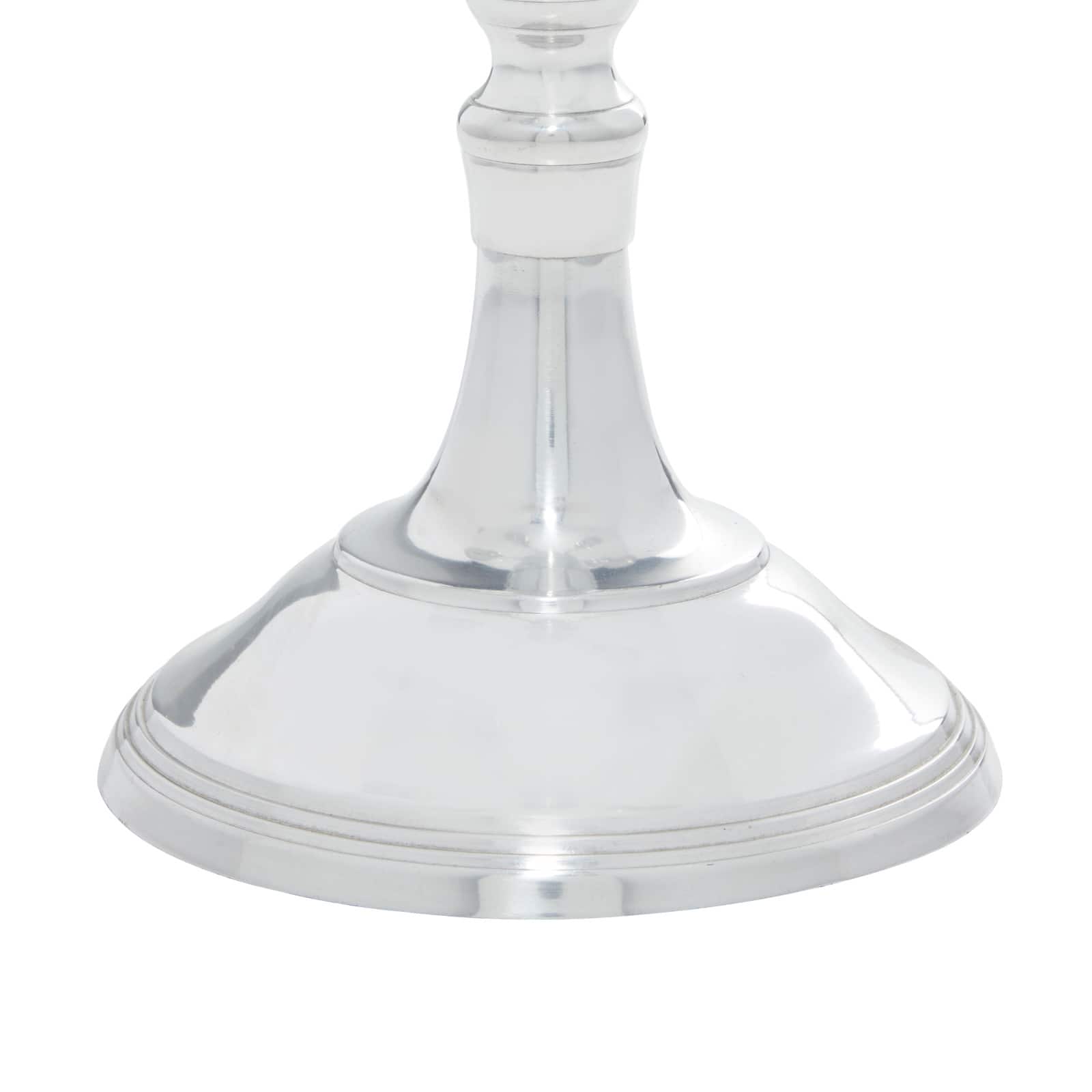 Silver Aluminum Traditional Candlestick Holders, 24" x 16" x 16"