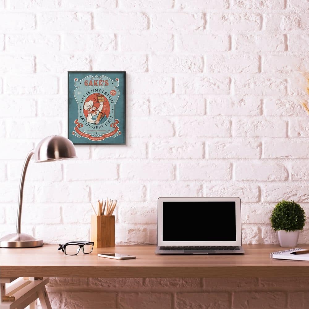 Stupell Industries Cake Wisdom Funny Black Framed Wall Art