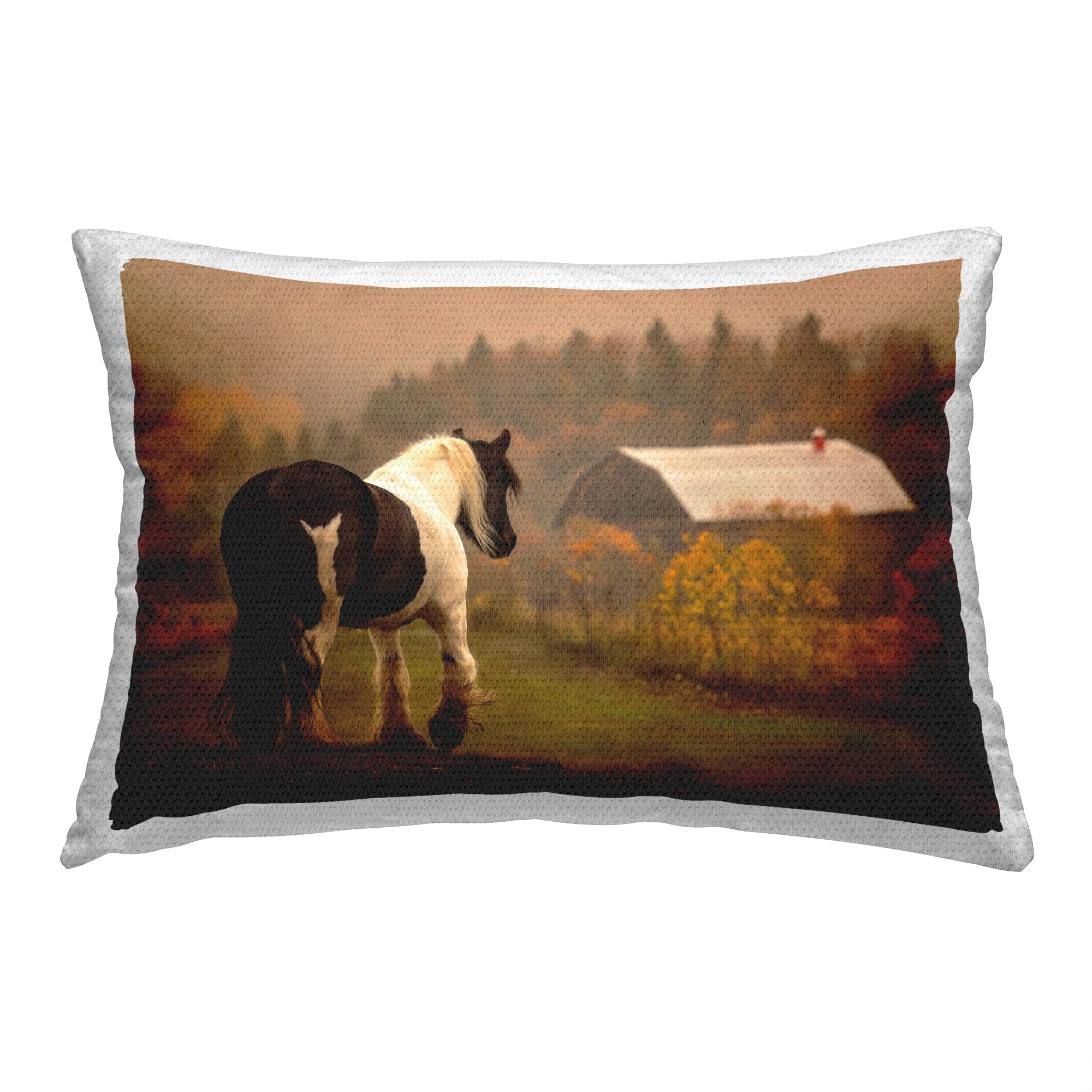 Stupell Industries Horse Overlooking Barn Outdoor Printed Pillow