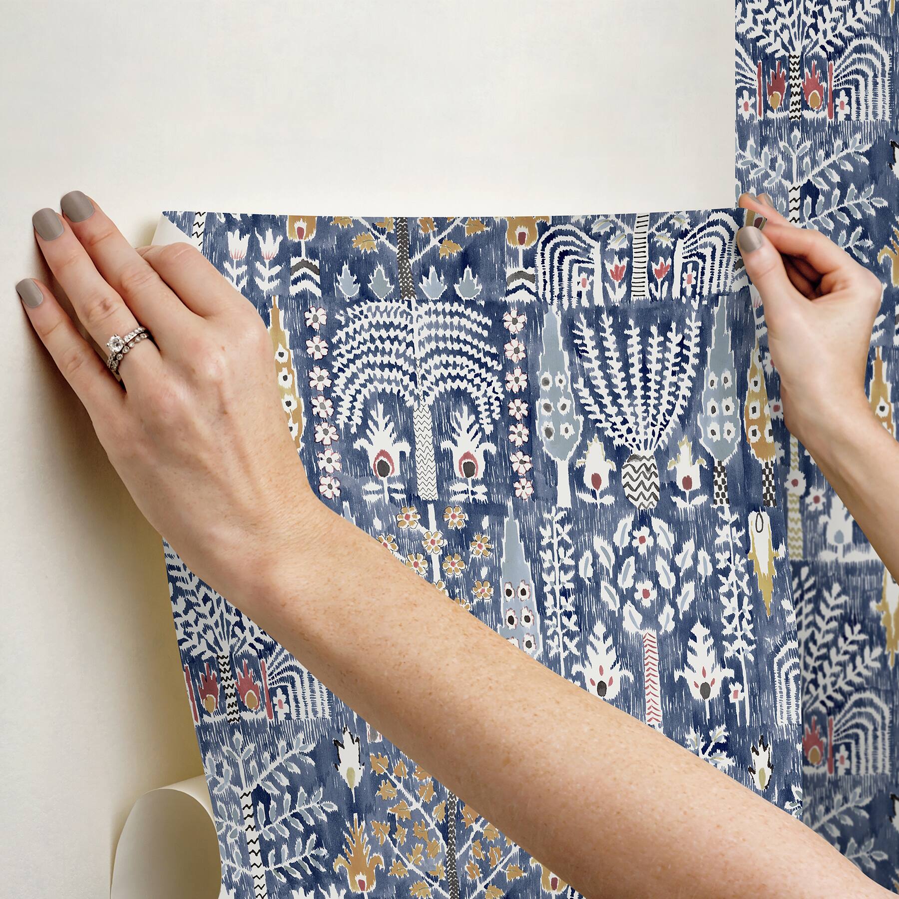 RoomMates Blue Persian Ikat Peel & Stick Wallpaper