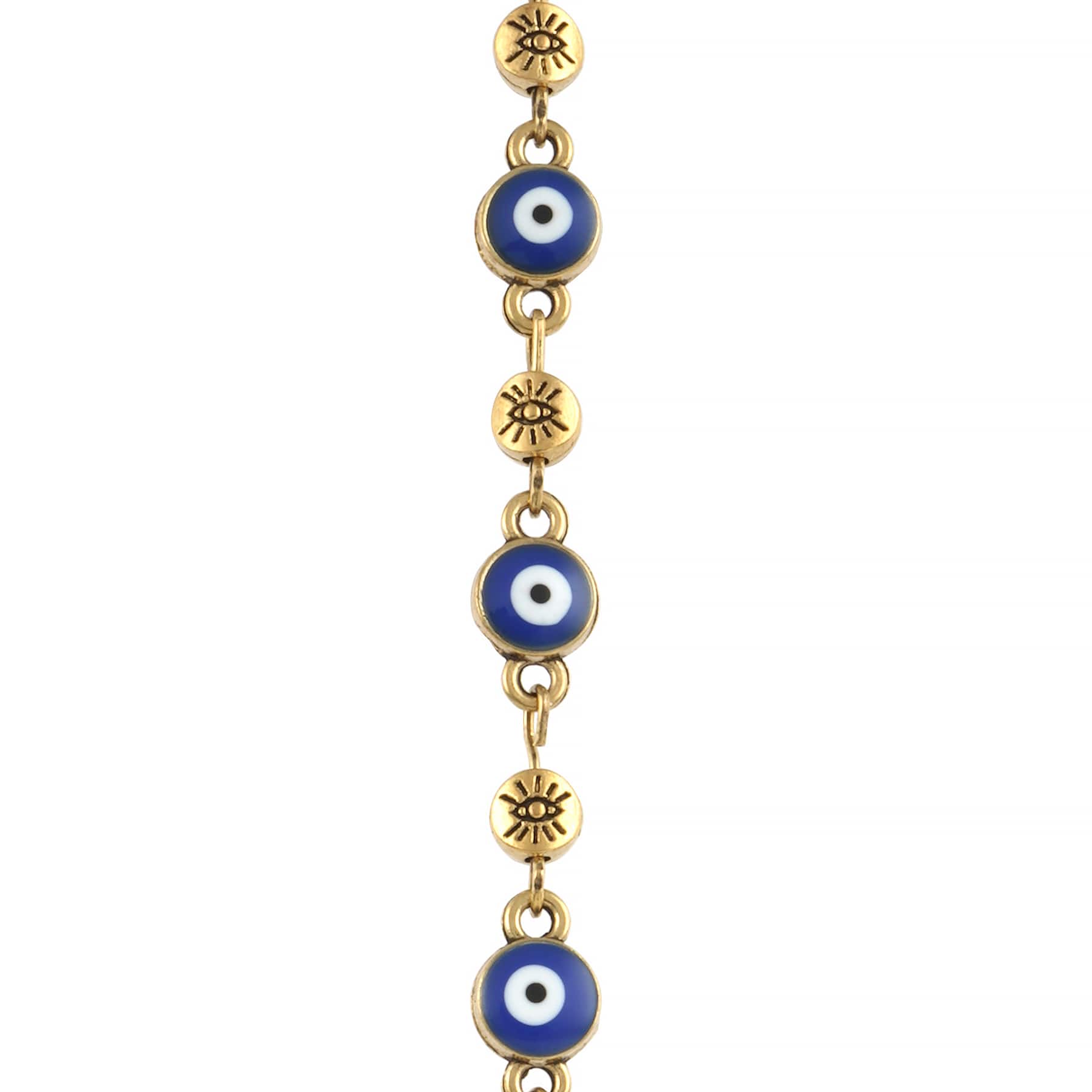 12 Pack: Antique Gold Metal Evil Eye Beads by Bead Landing™