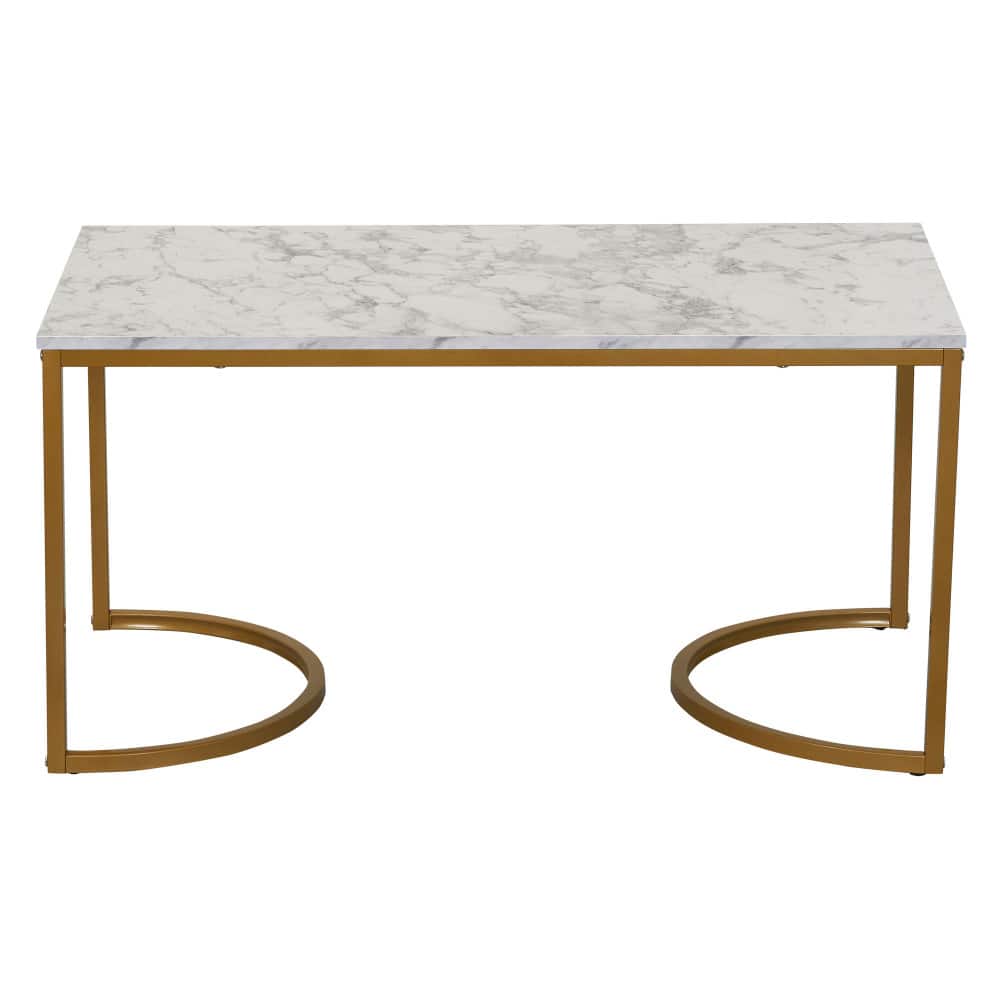 Household Essentials 39" Half Moon Rectangular Coffee Table