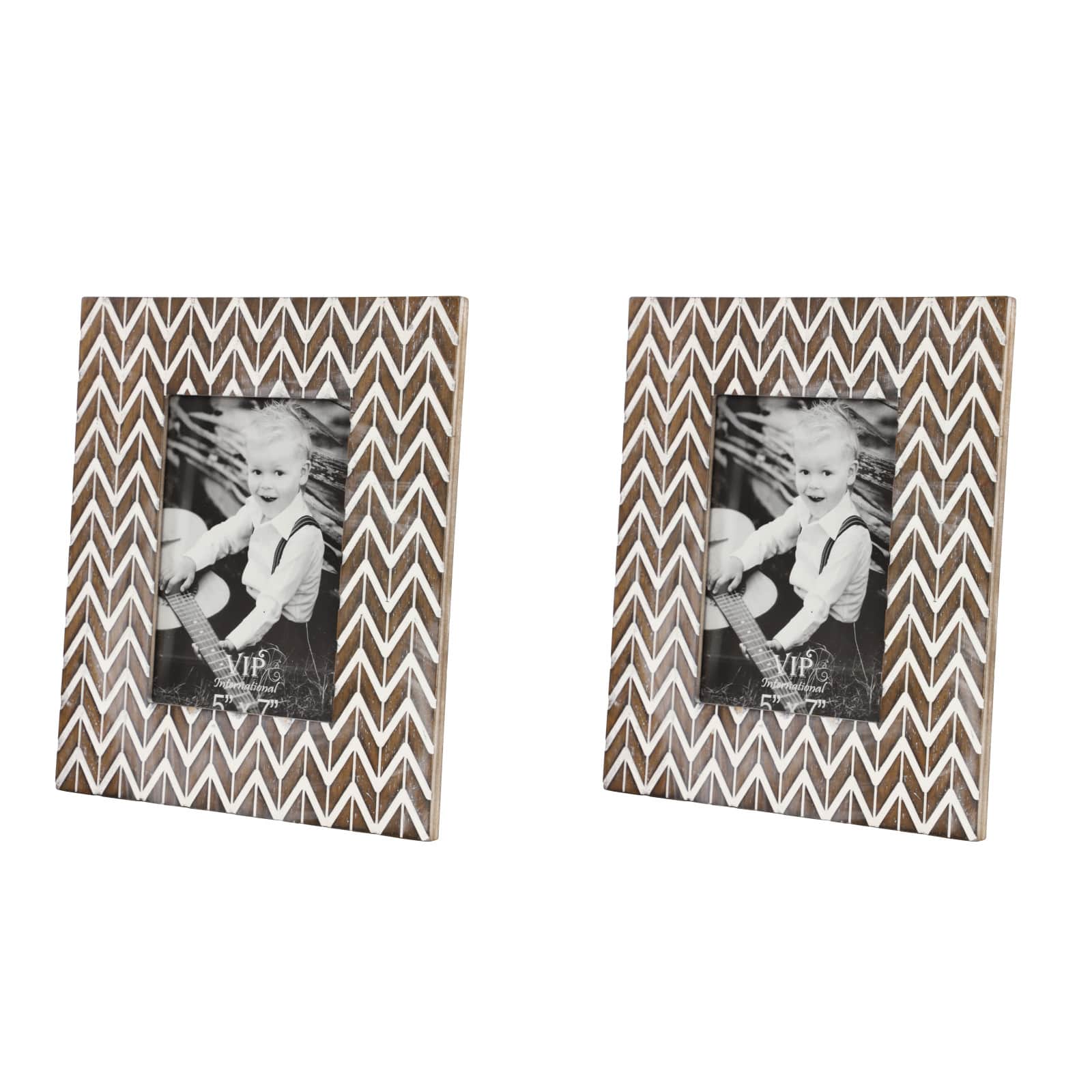 2 Pack Brown & White Modern 9" x 10" Frame