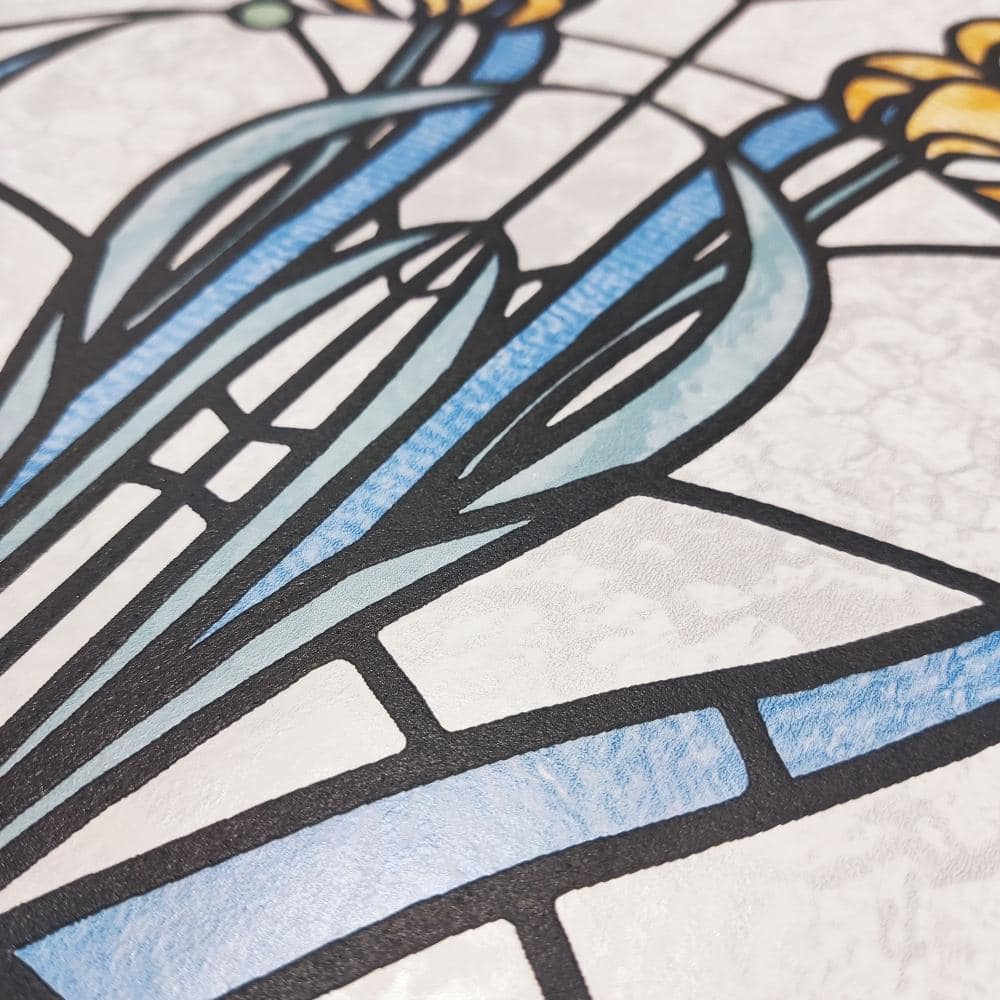 Designs Direct Floral Stained Glass Flower Wallpaper