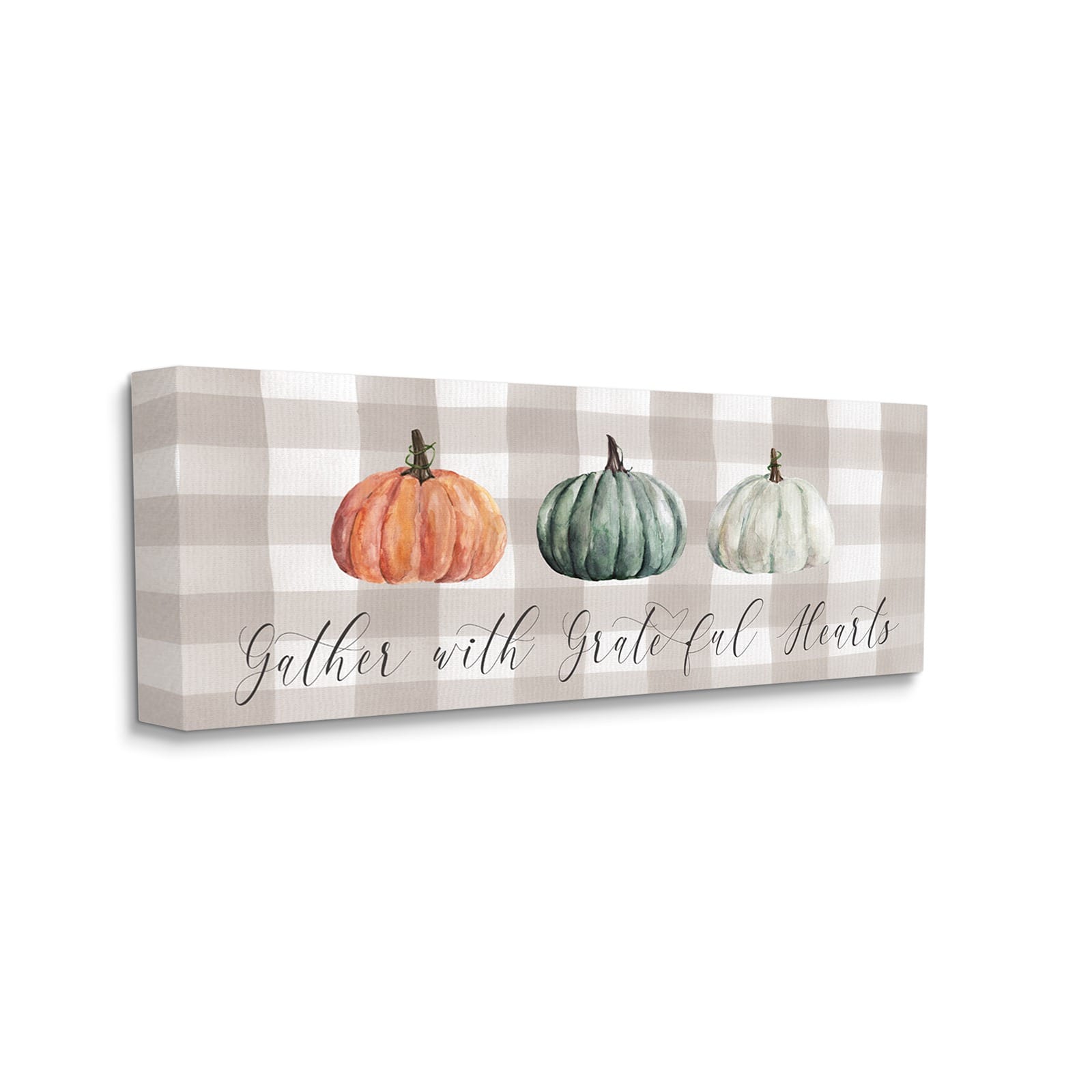 Stupell Industries Tartan Gather Fall Phrase Canvas Wall Art
