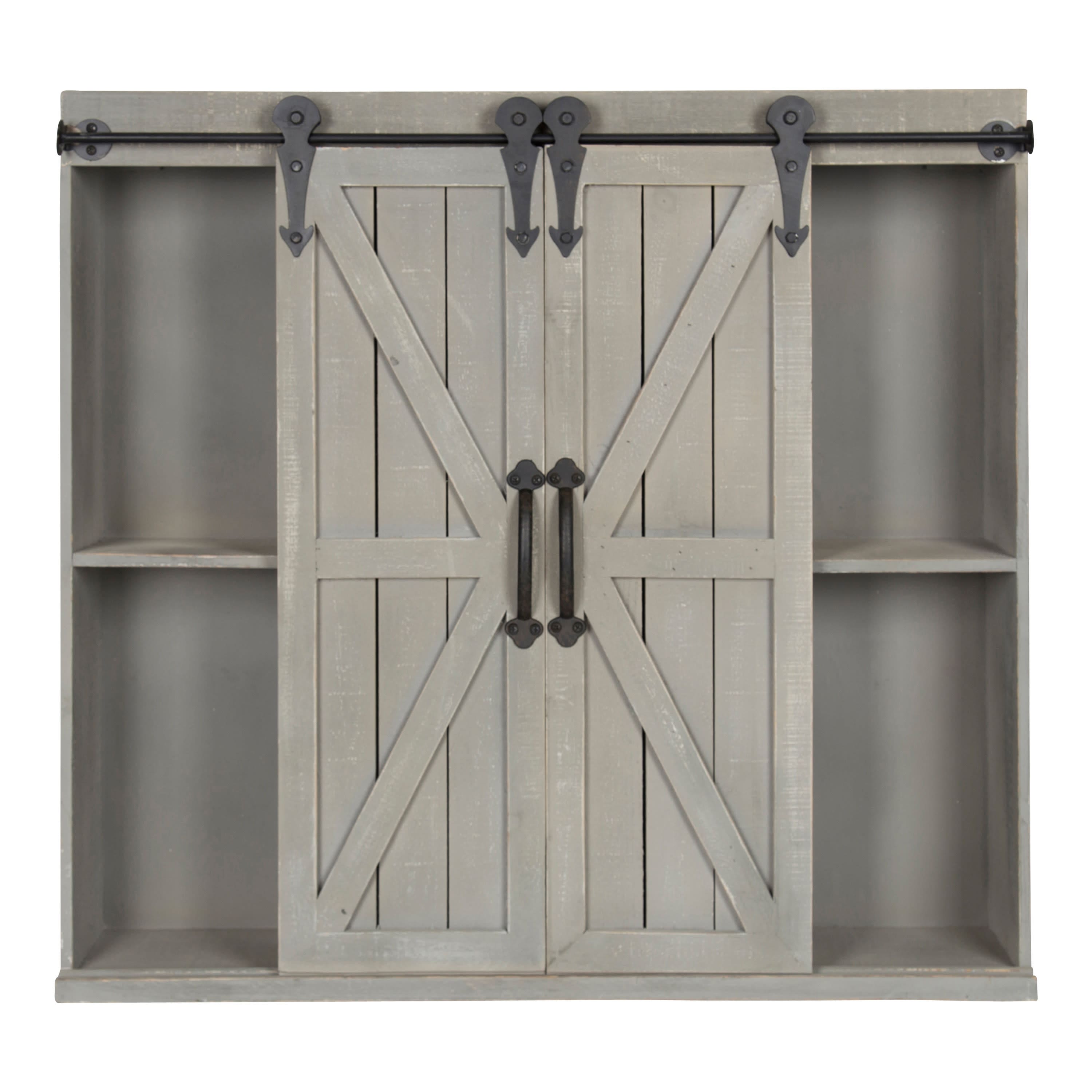 Kate and Laurel Cates Decorative Wood Sliding Barn Doors Wall Storage Cabinet