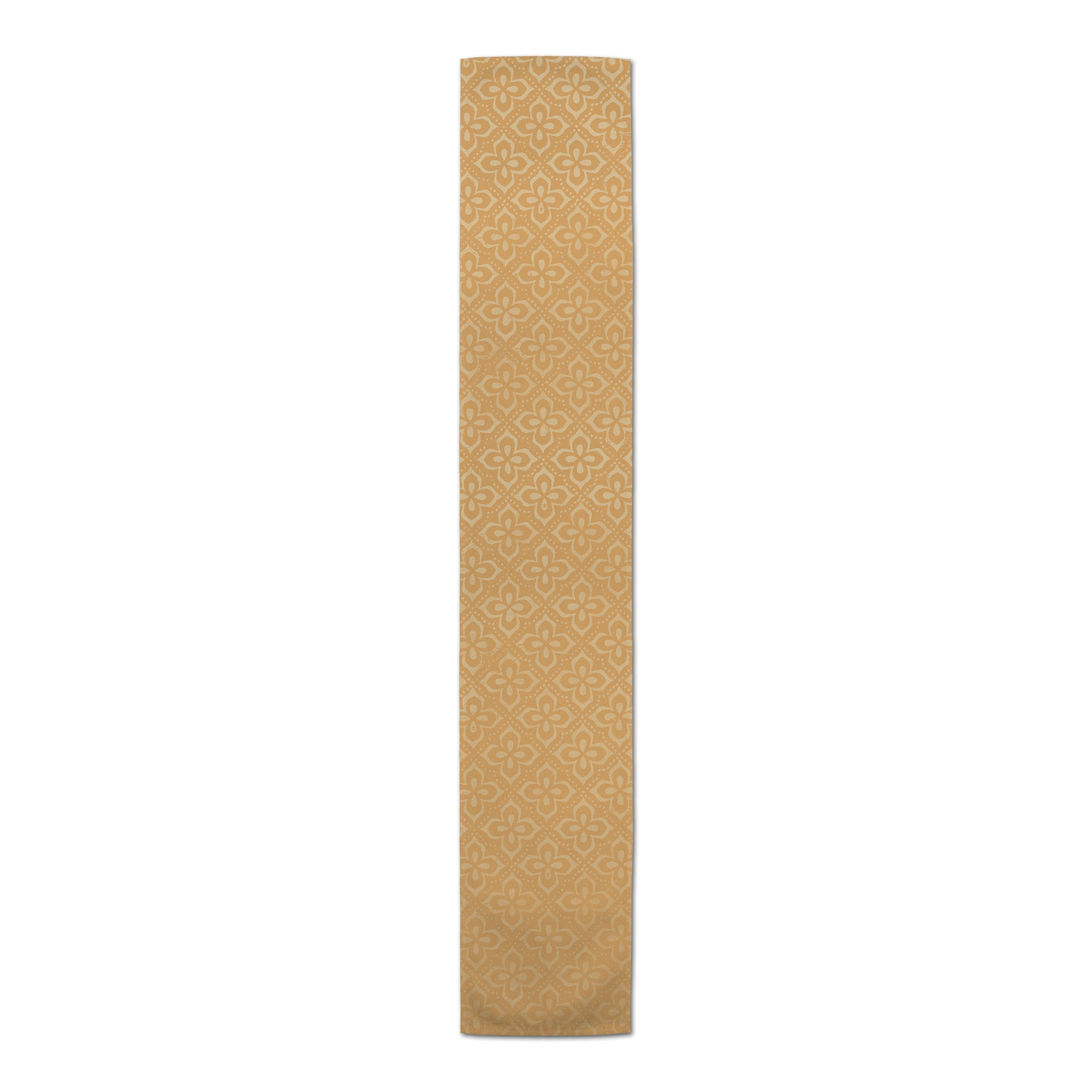 90" Yellow Medallion Pattern Cotton Twill Runner
