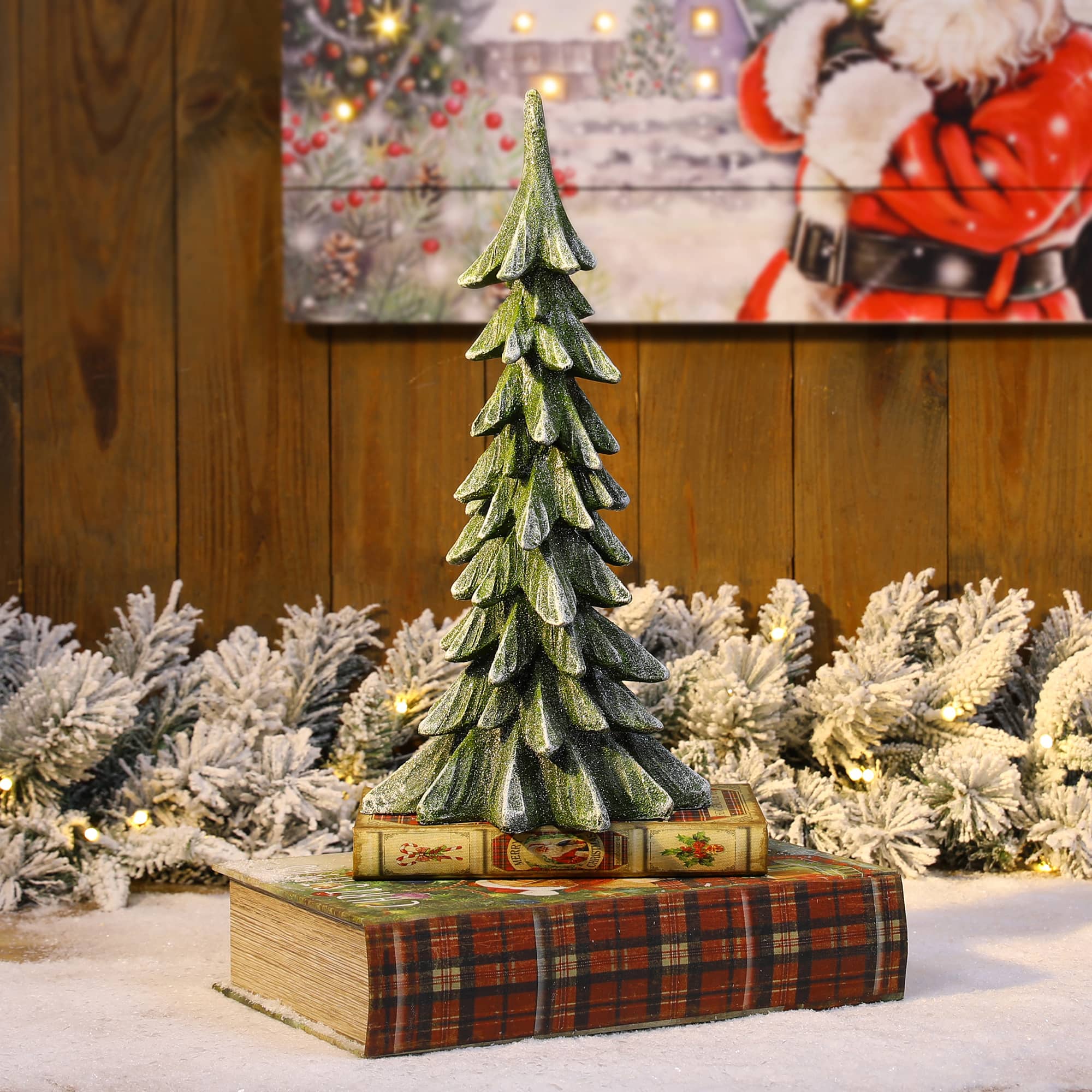 Glitzhome® 14.75" Green Christmas Tree Table Décor