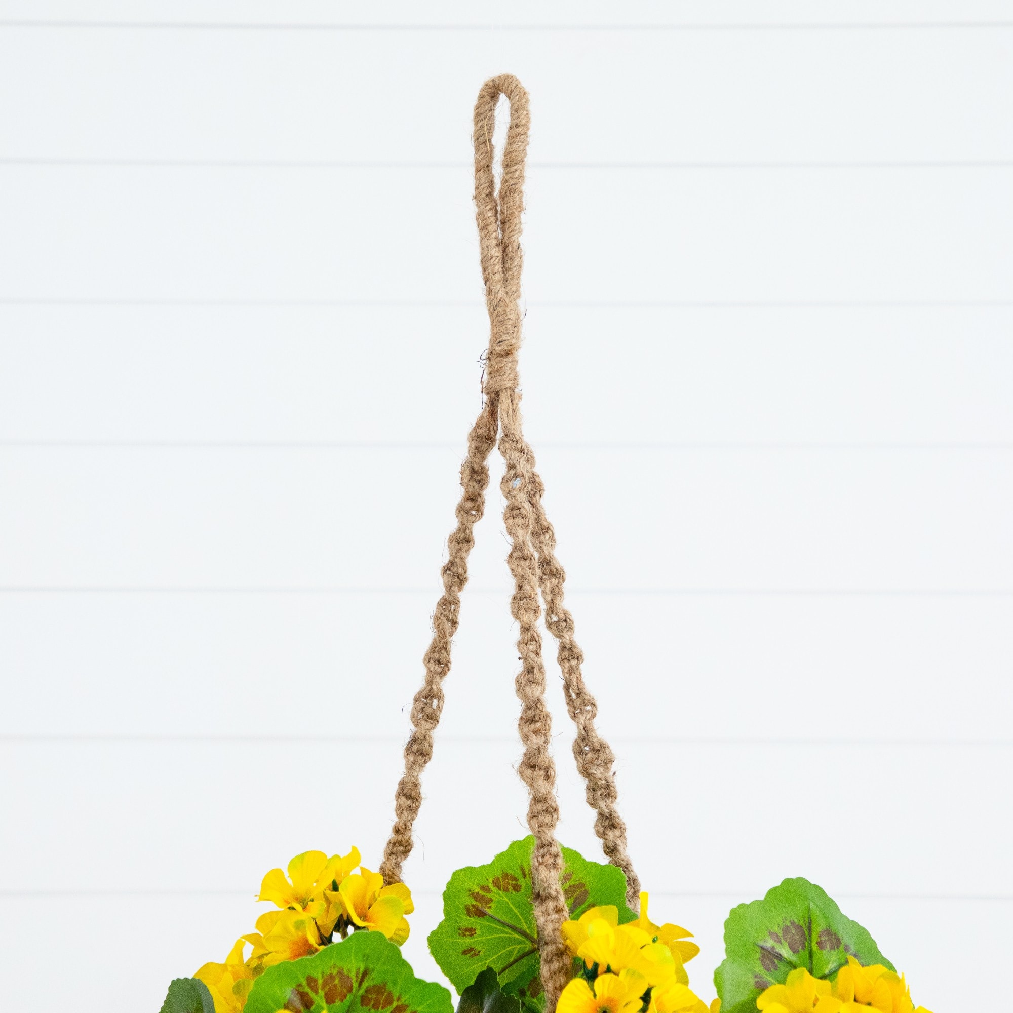 28" UV Resistant Artificial Geranium in Hanging Basket