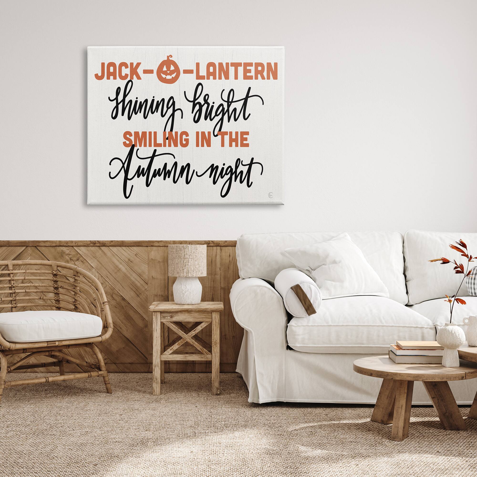 Stupell Industries Autumn Jack-o-Lantern Phrase Canvas Wall Art