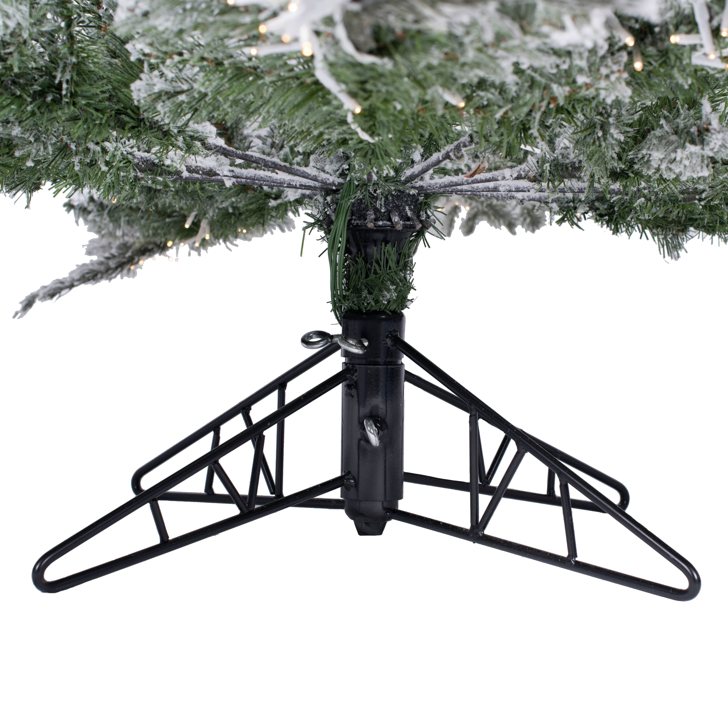 6.5ft. Pre-Lit Flocked Sierra Fir Artificial Christmas Tree, Pure White Dura-Lit® LED Lights