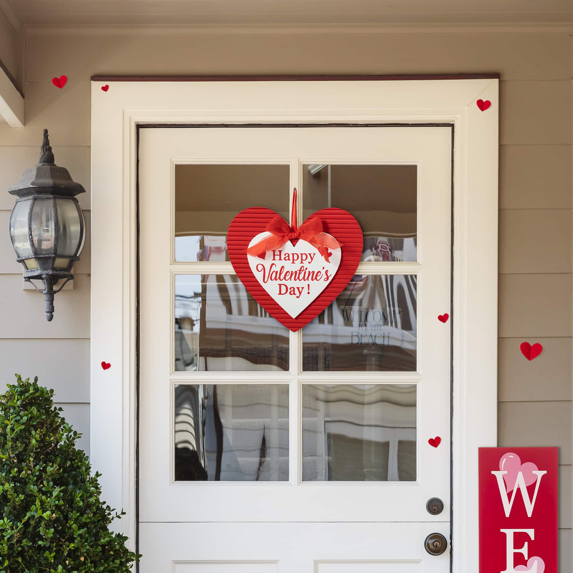 Glitzhome® 13.5" Valentine's Wooden Heart Door Hanger