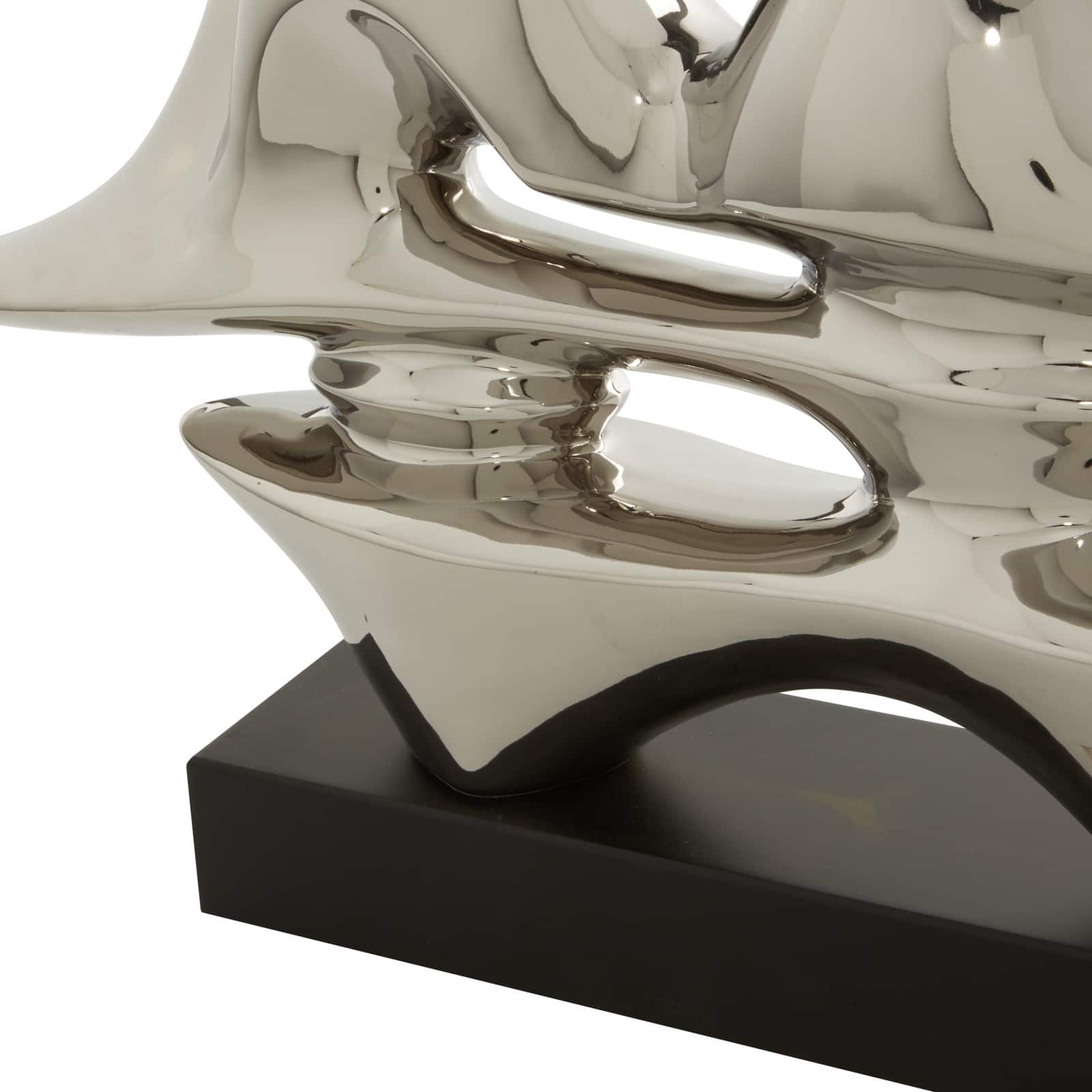 Silver Porcelain Sculpture, Abstract 14" x 25" x 5"