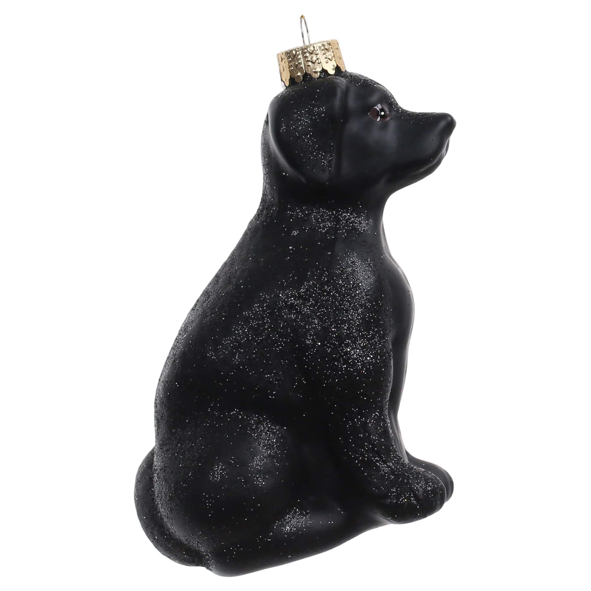 4.5" Black Lab Hand Painted Glass Ornament by Ashland®