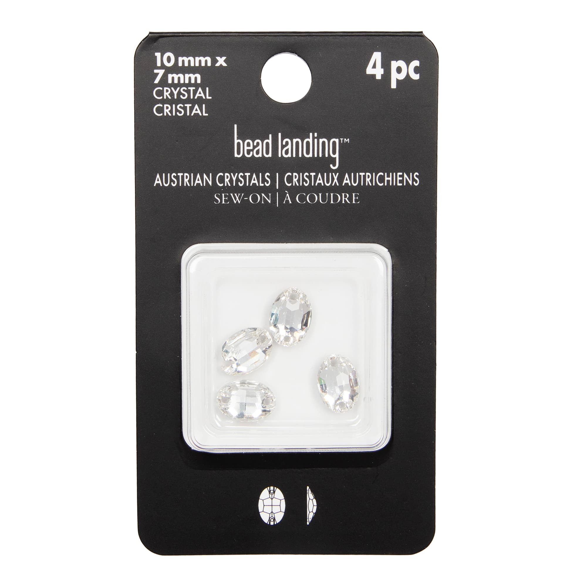10mm x 7mm Oval Sew-On Austrian Crystals by Bead Landing
