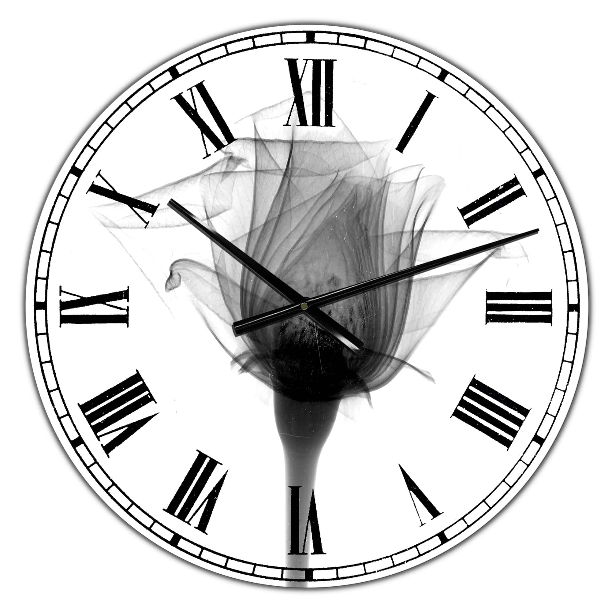 Designart 'Rose #10 X-Ray Large Cottage Wall Clock